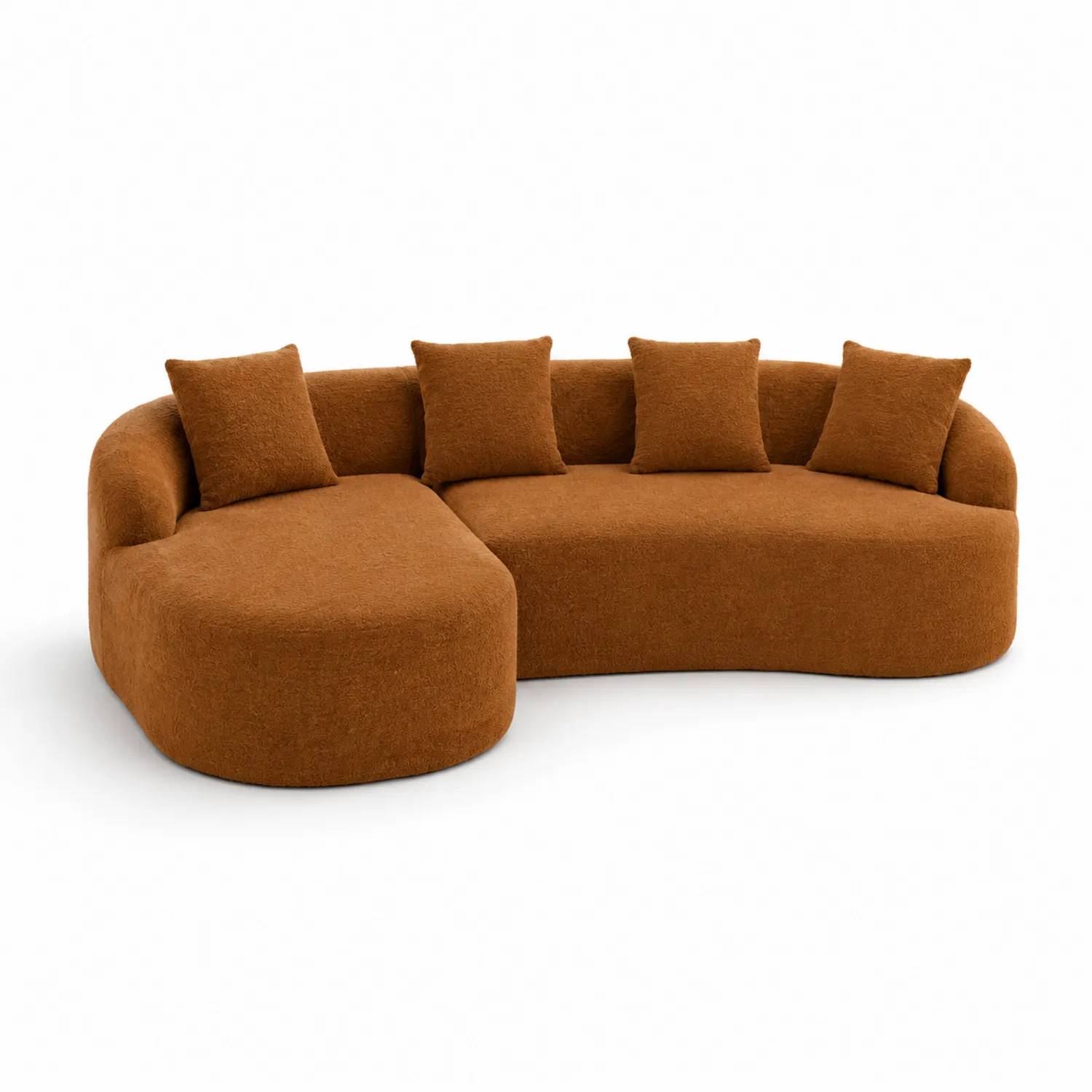 Canapé modulable en bois et tissu marron-Elpitorin