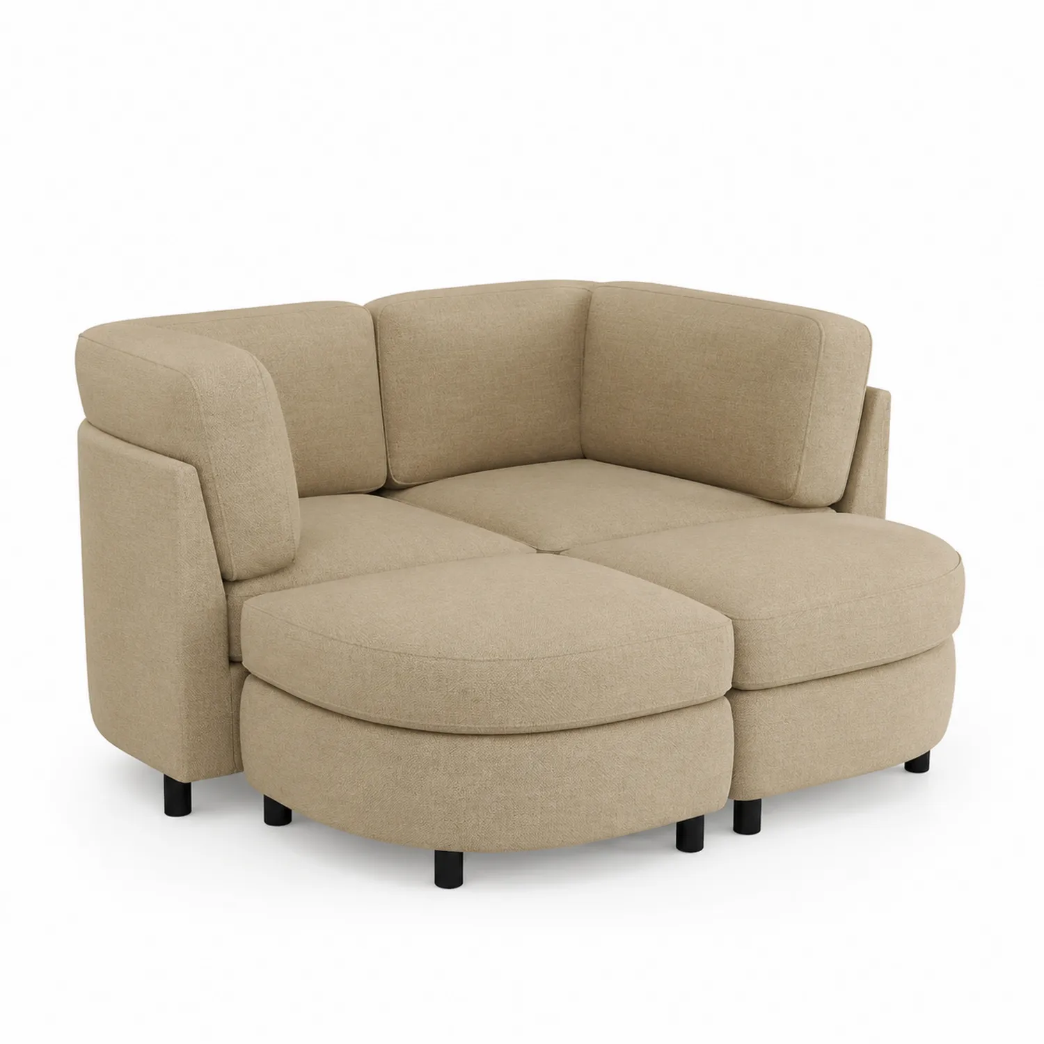 Canapé modulable en tissu beige-Elpitorin