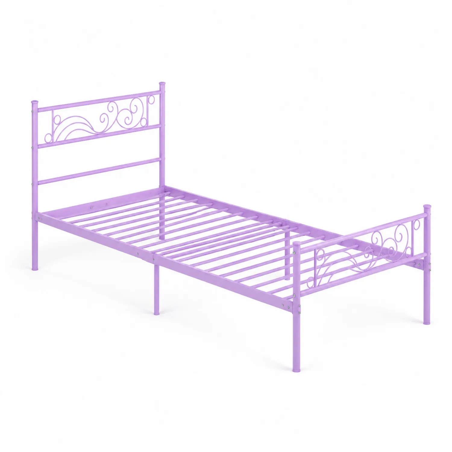 Lit simple en métal violet 200x90 cm-Elpitorin
