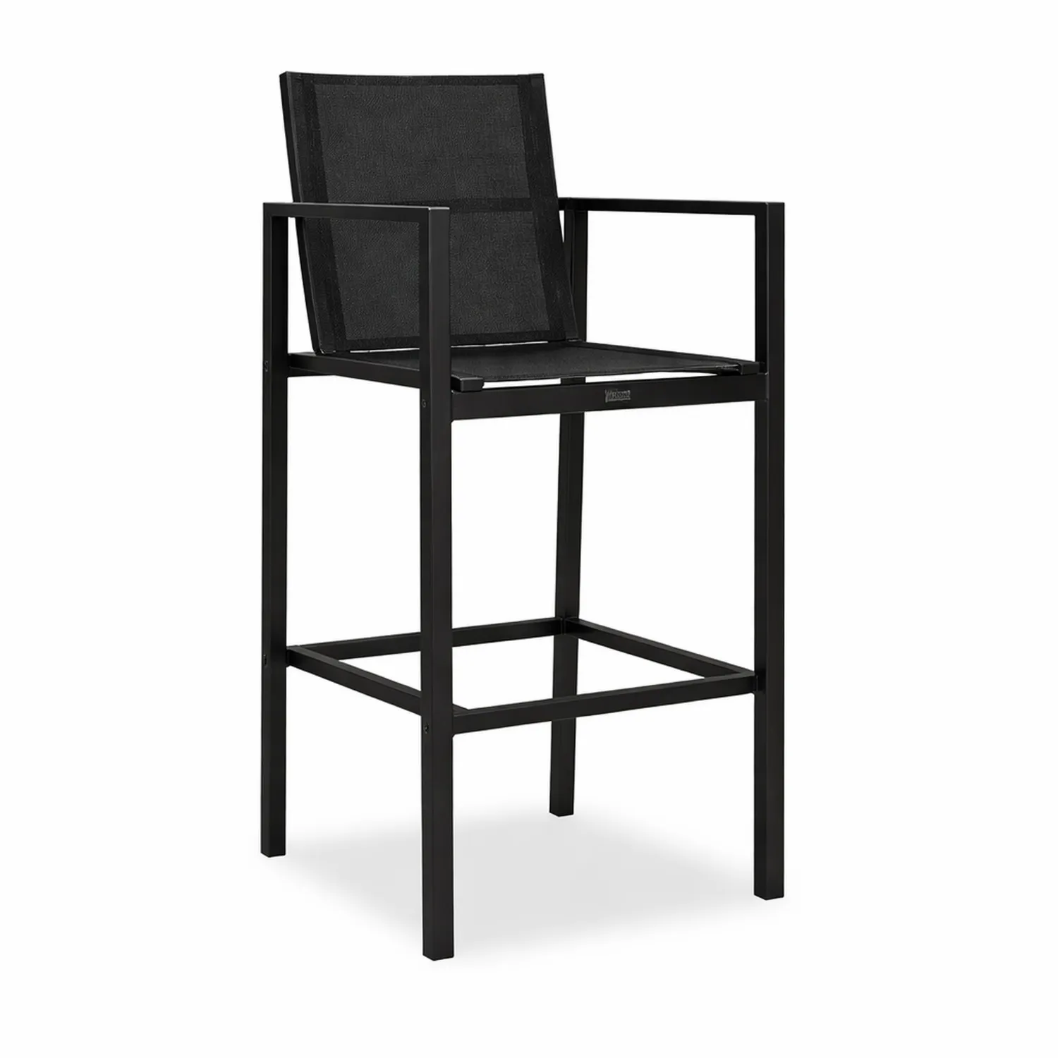 Chaise de bar en aluminium et textilène Noir 110 cm-Elpitorin