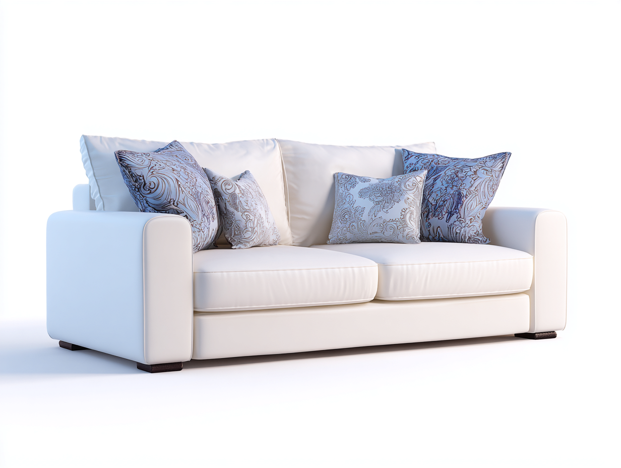 Sofás 2 plazas tapizado tela 160x85x80 cm blanco - sofá compacto acolchado - diseño moderno-Ramoniadwell