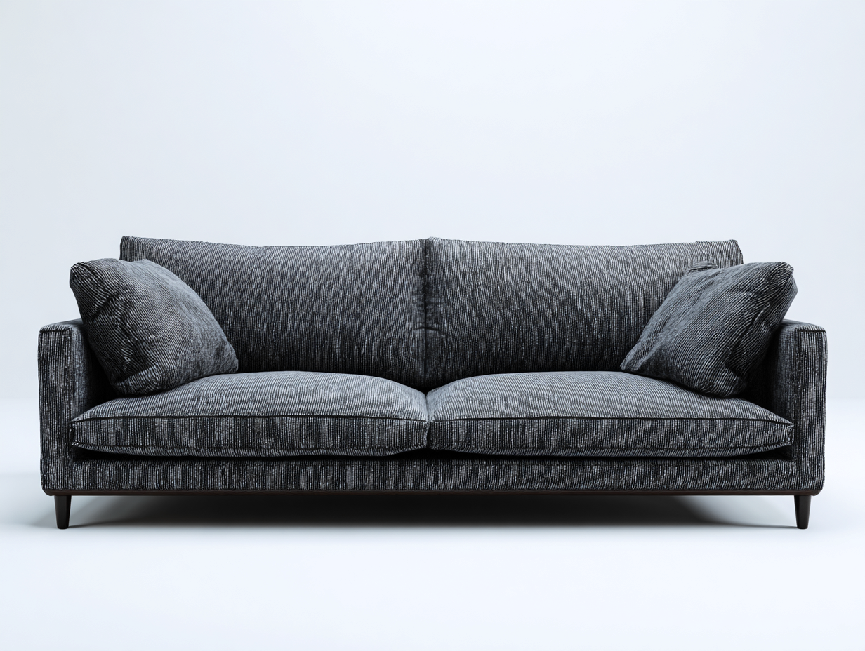Sofás 2 plazas tapizado tela 135x90x80 cm - gris oscuro - diseño moderno para salón-Ramoniadwell