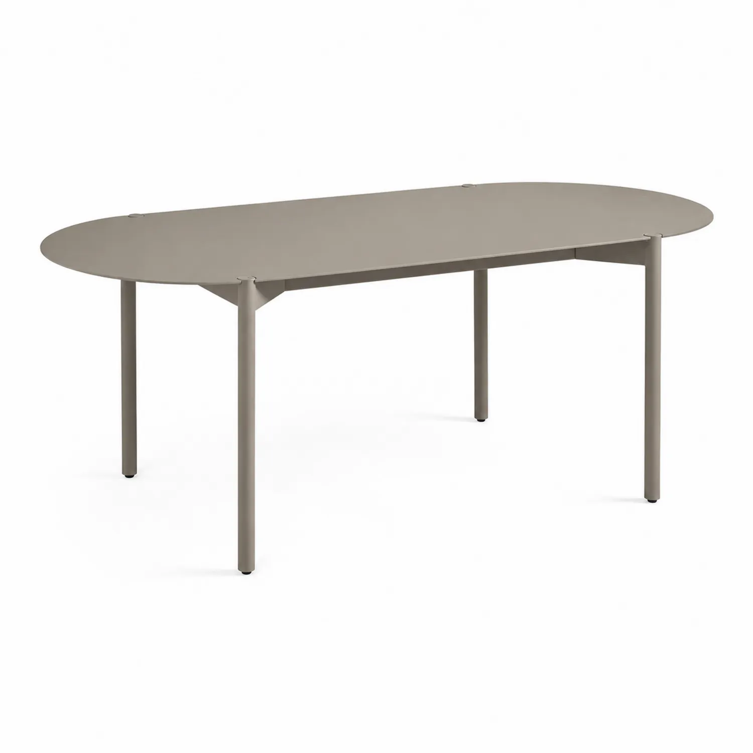 Table de jardin ovale en métal 200x100cm Taupe