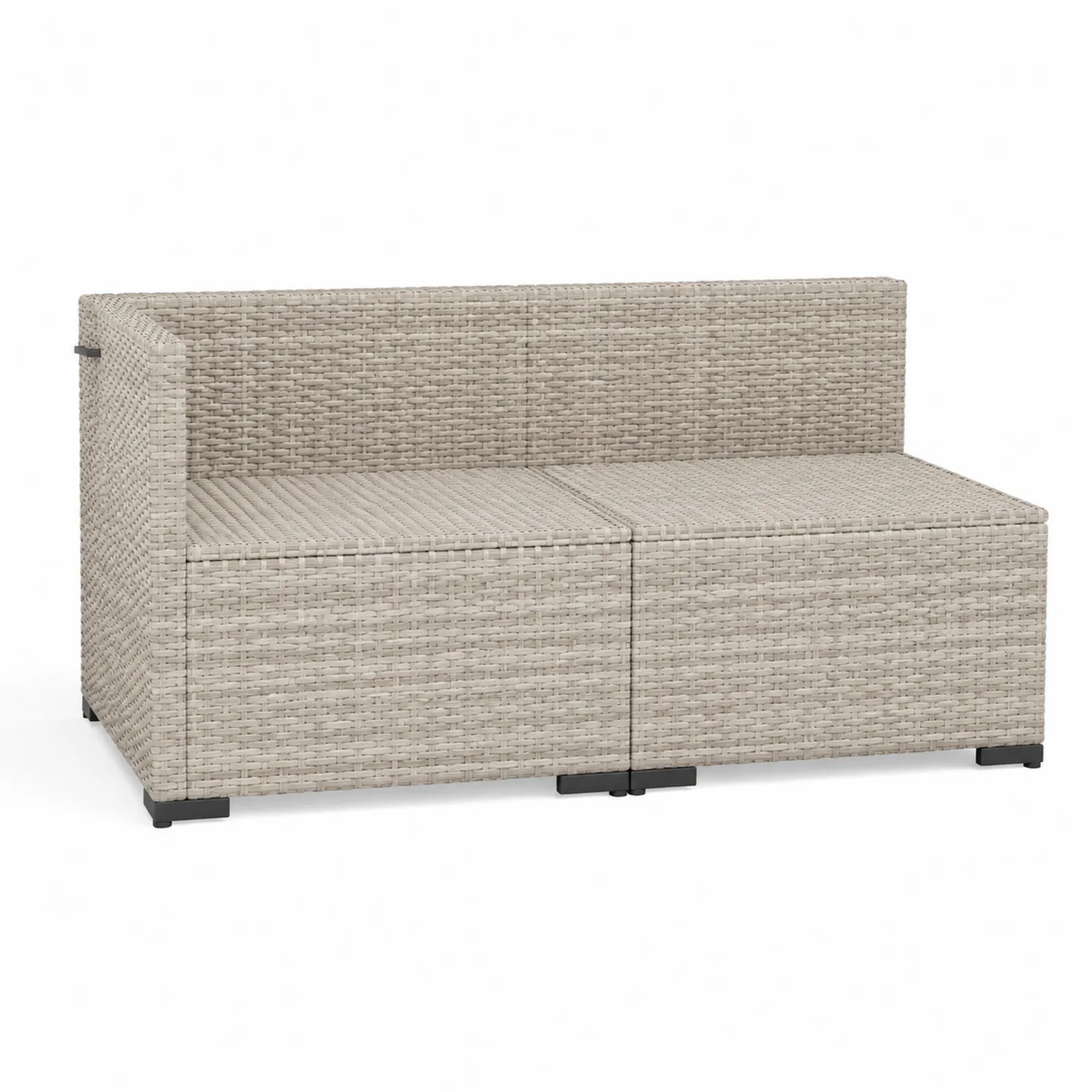 Canapé de jardin en résine tressée beige 2 places