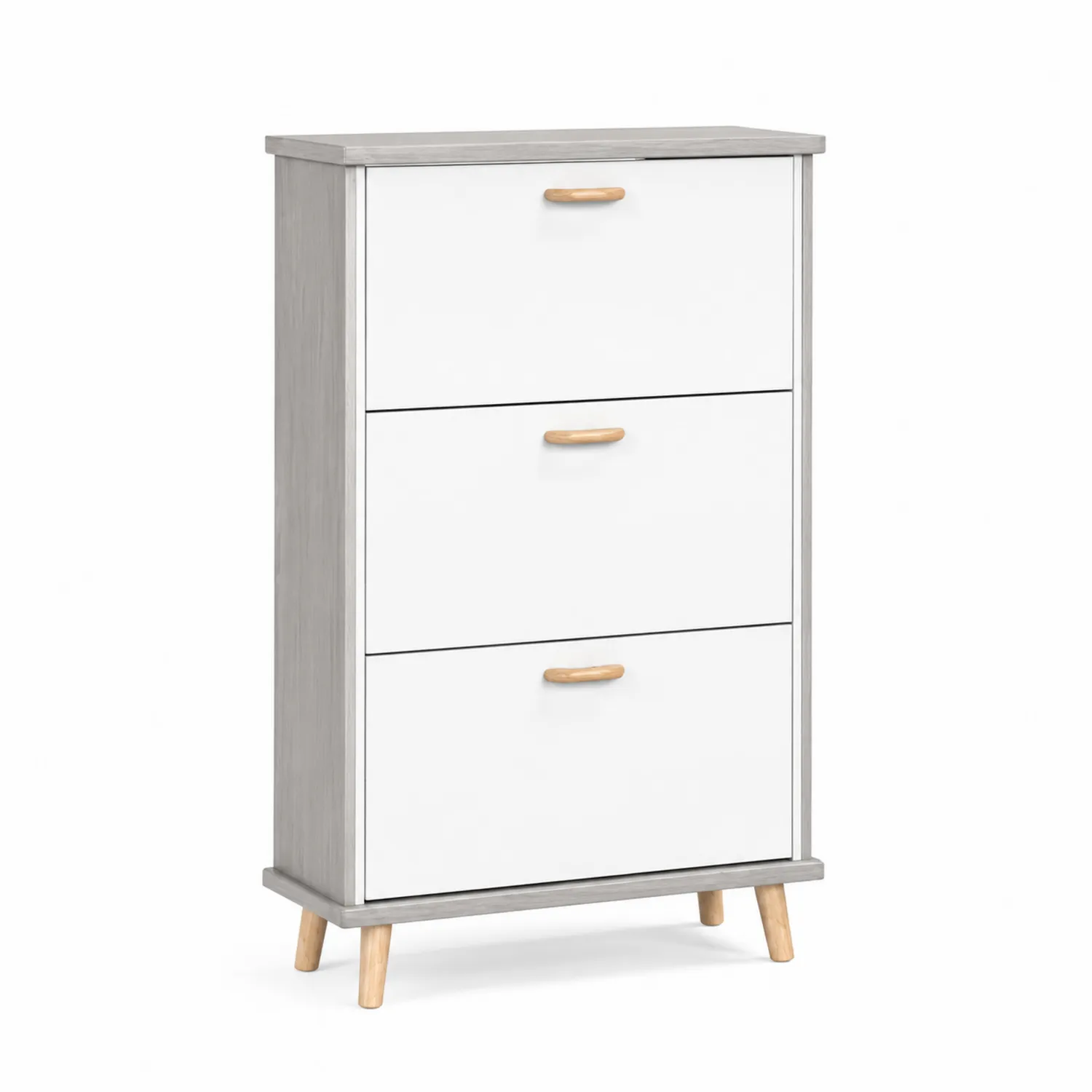 Meuble à chaussures en bois et MDF Blanc et Gris