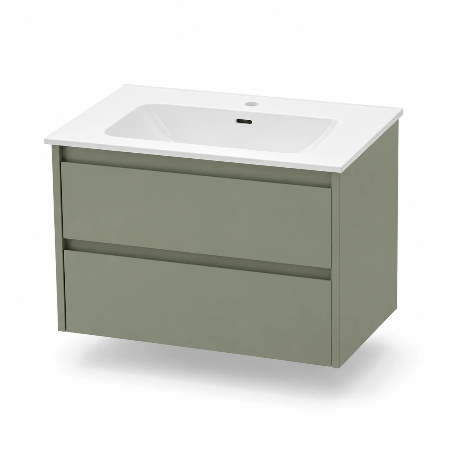 Meuble lavabo suspendu MDF avec vasque en céramique 80x50x60 cm Vert