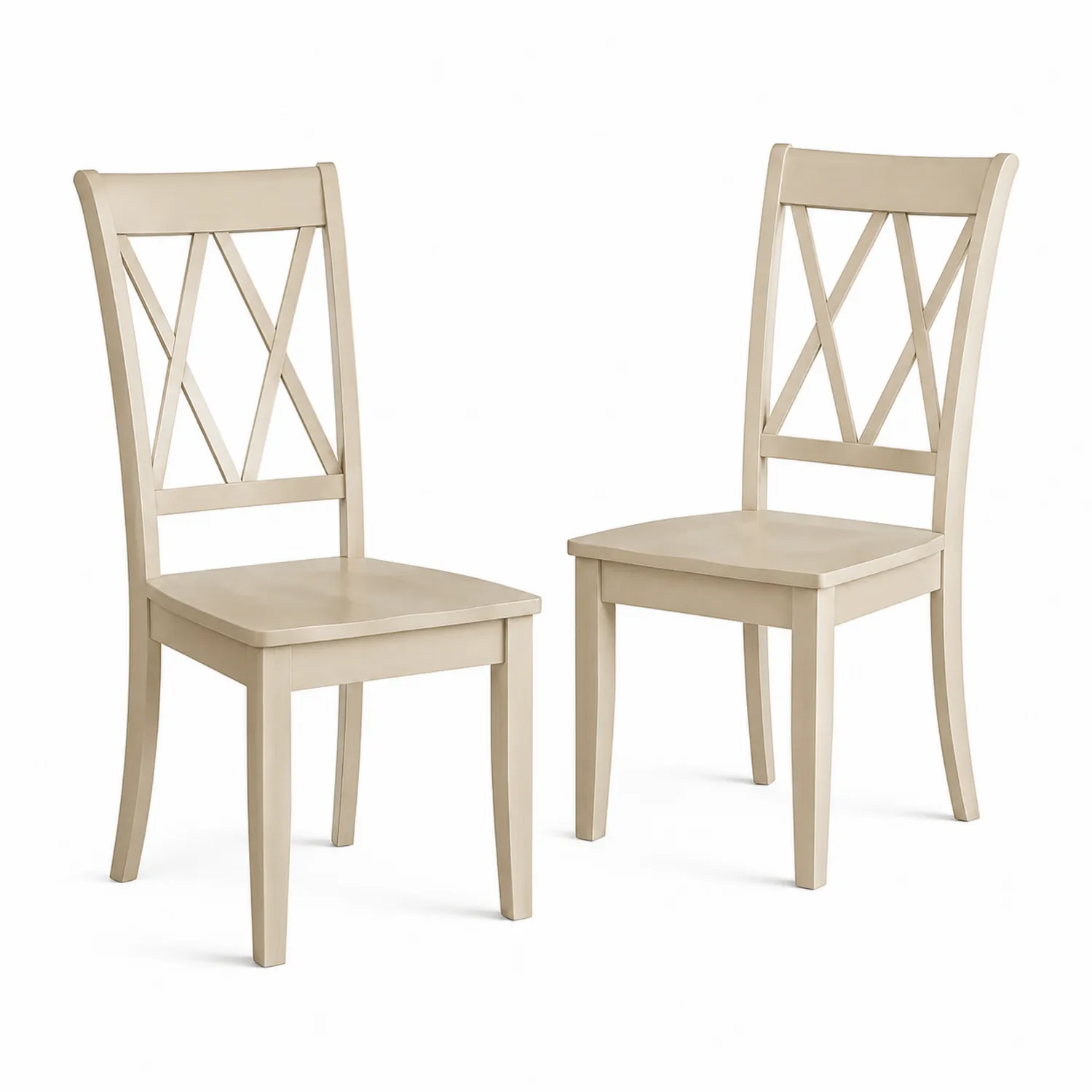 Set de 2 chaises en bois de hêtre Crème