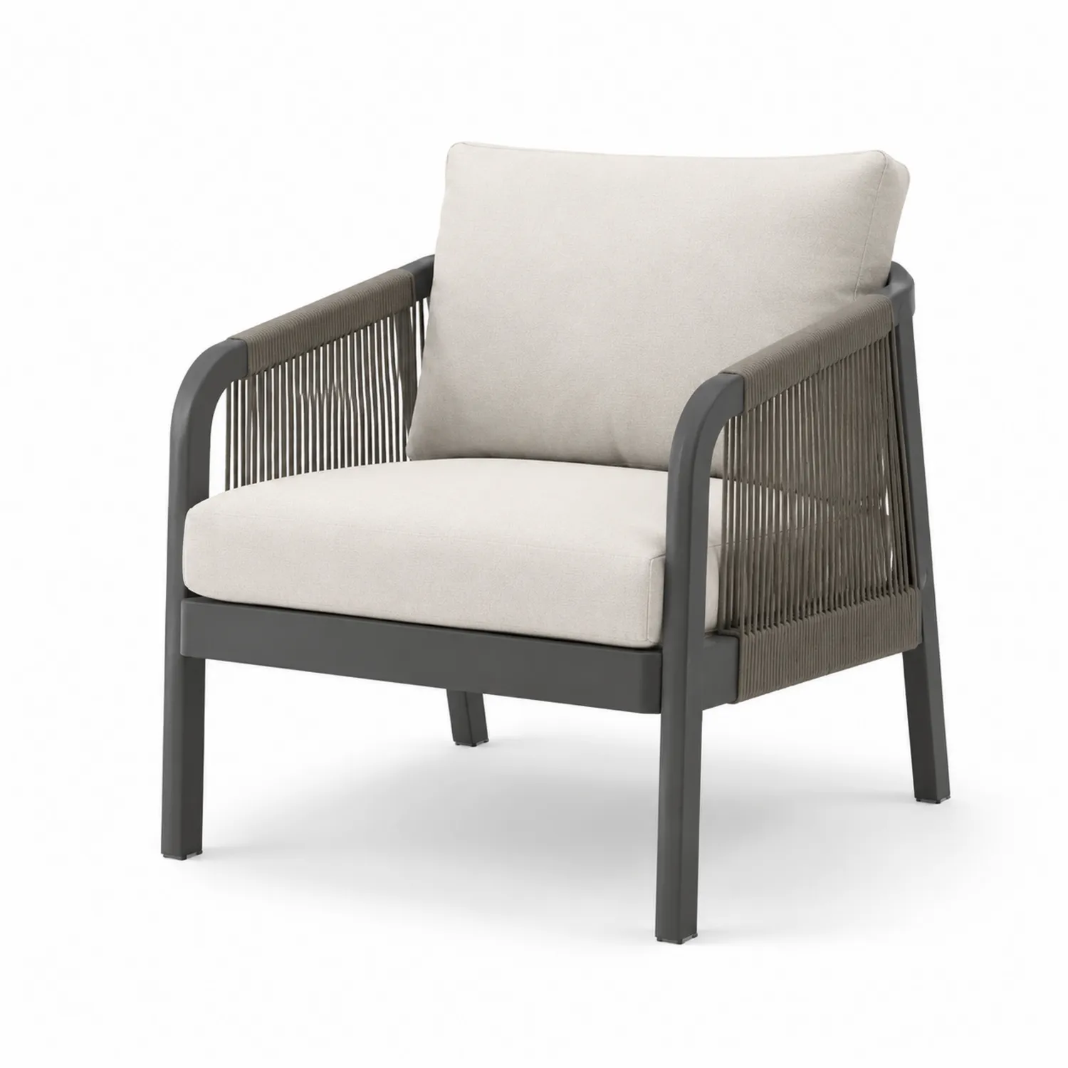 Fauteuil en aluminium et polyester Beige