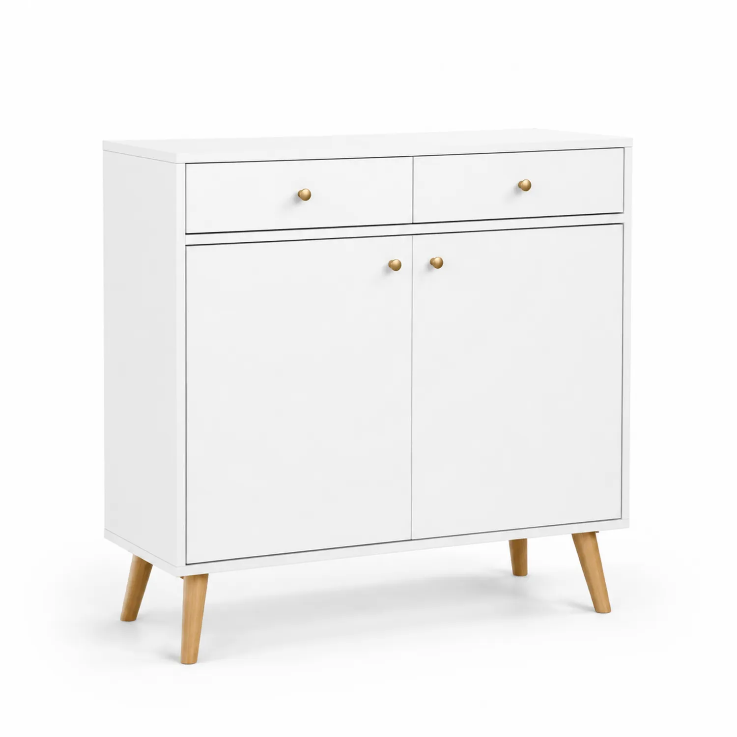 Meuble à chaussures blanc en bois avec tiroirs et portes 80x35x90cm