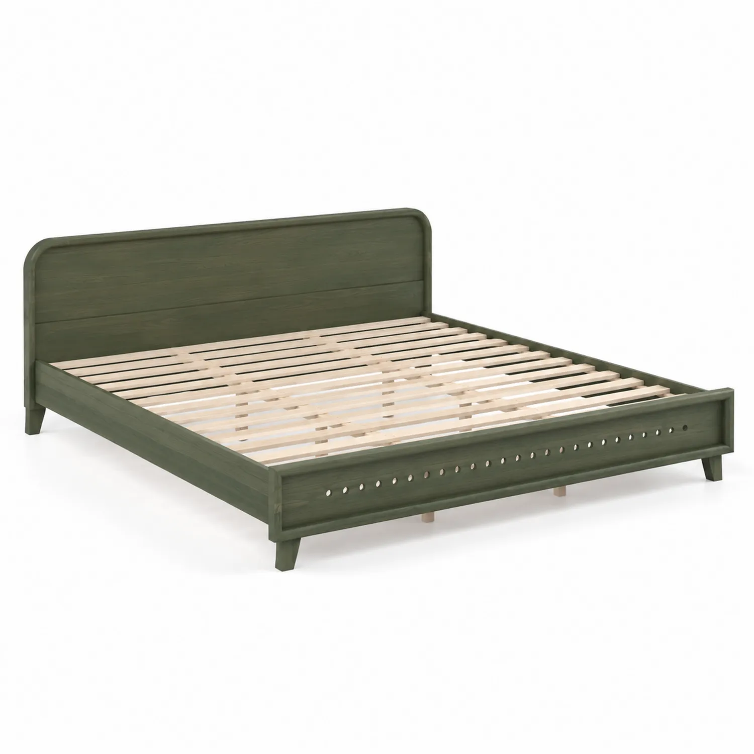 Lit en bois massif Vert 200x160 cm