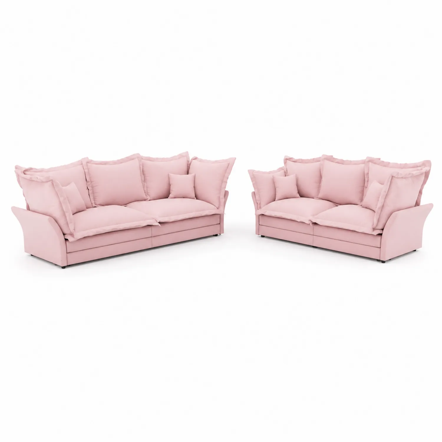 Ensemble de canapés en tissu polyester rose