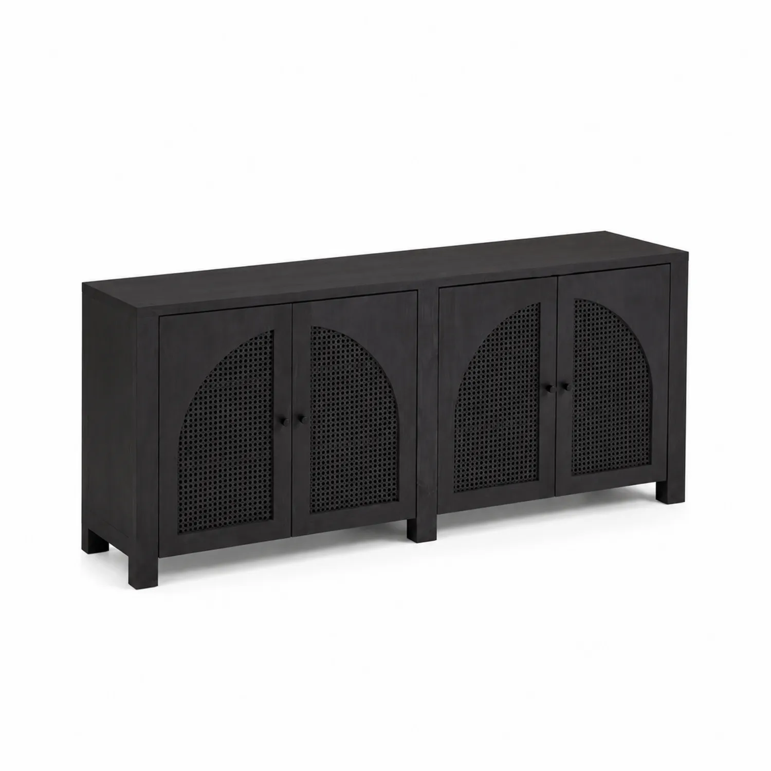 Buffet en bois MDF avec portes ajourées noires