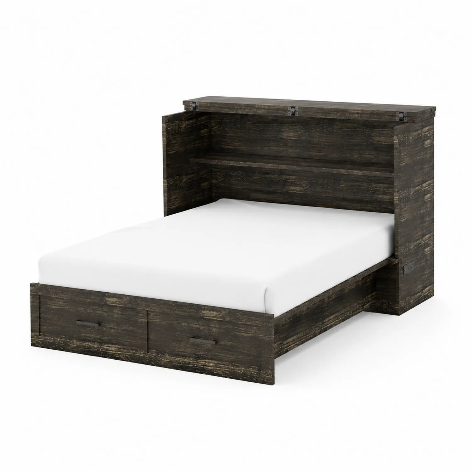 Lit double en bois avec rangements 140x190 cm