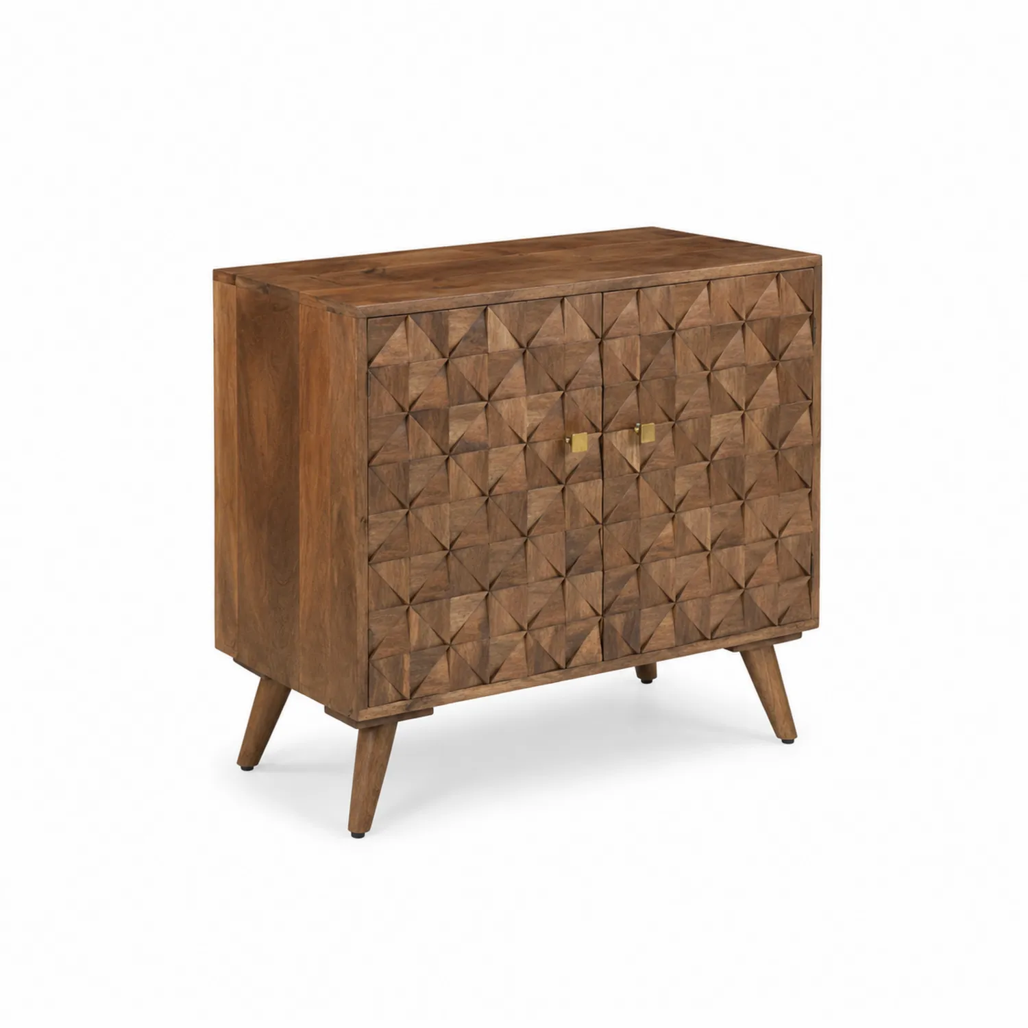 Buffet en Bois de Manguier avec Motif Géométrique