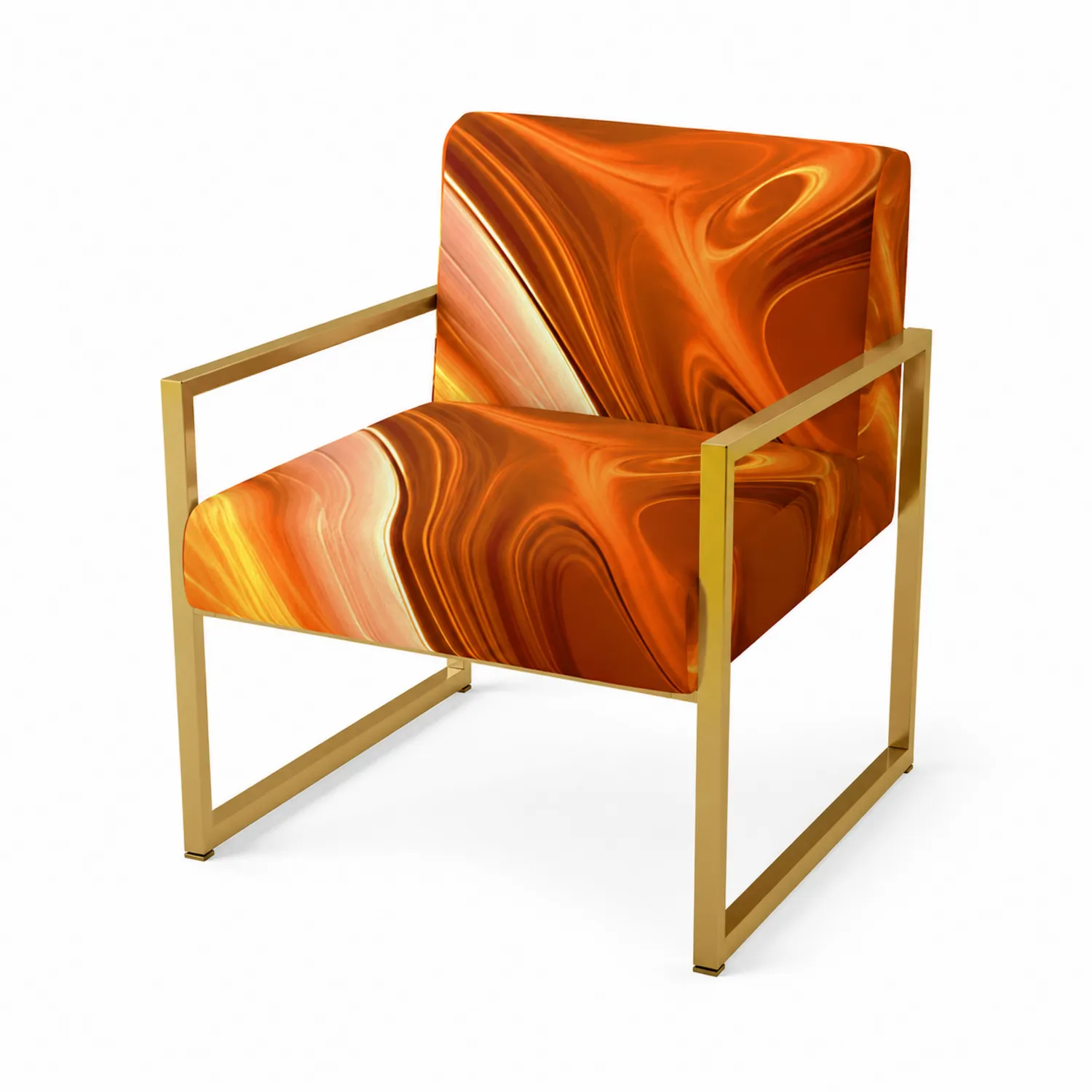 Fauteuil en métal et polyester Orange 80 cm