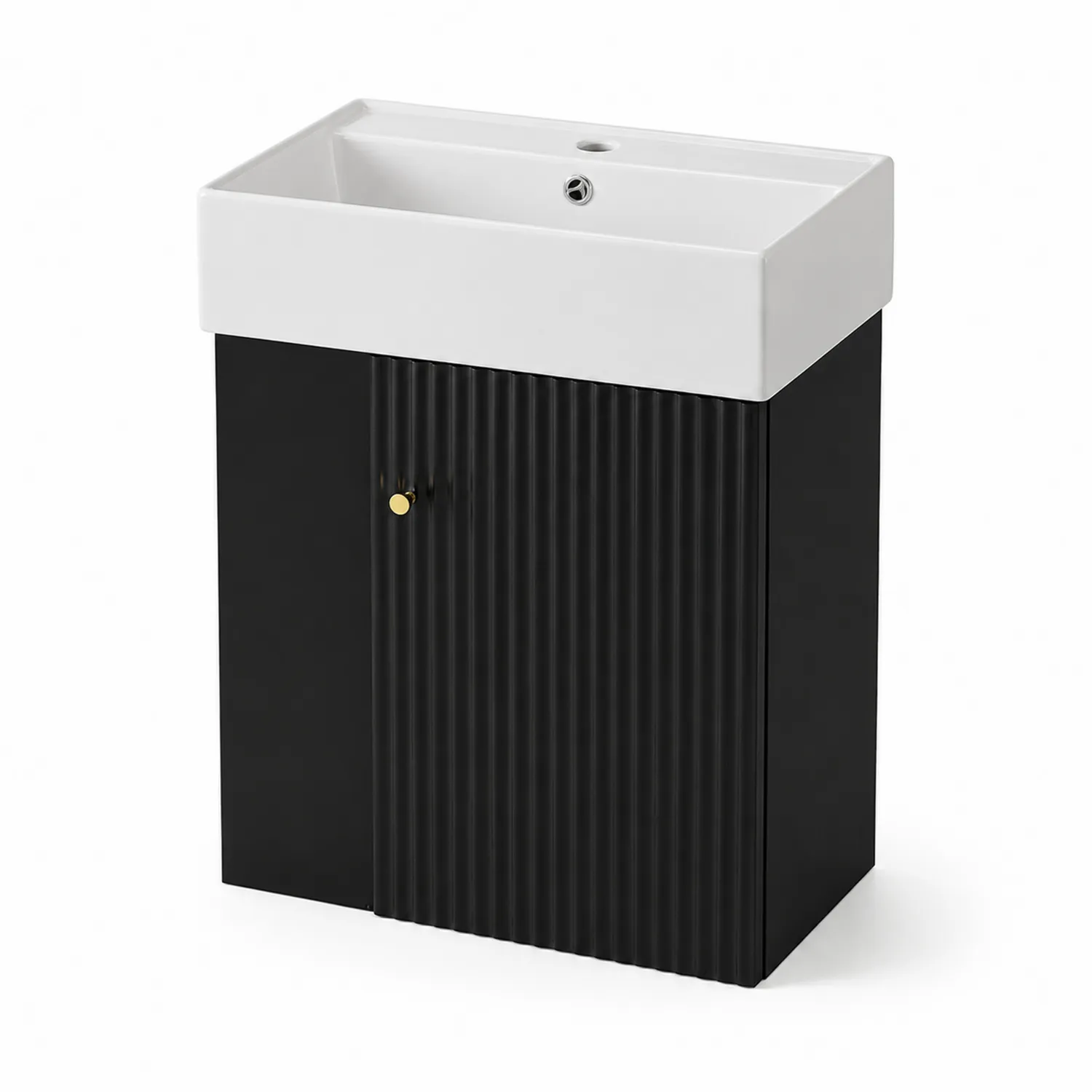 Meuble lavabo en céramique Noir/Blanc 80x60x45 cm
