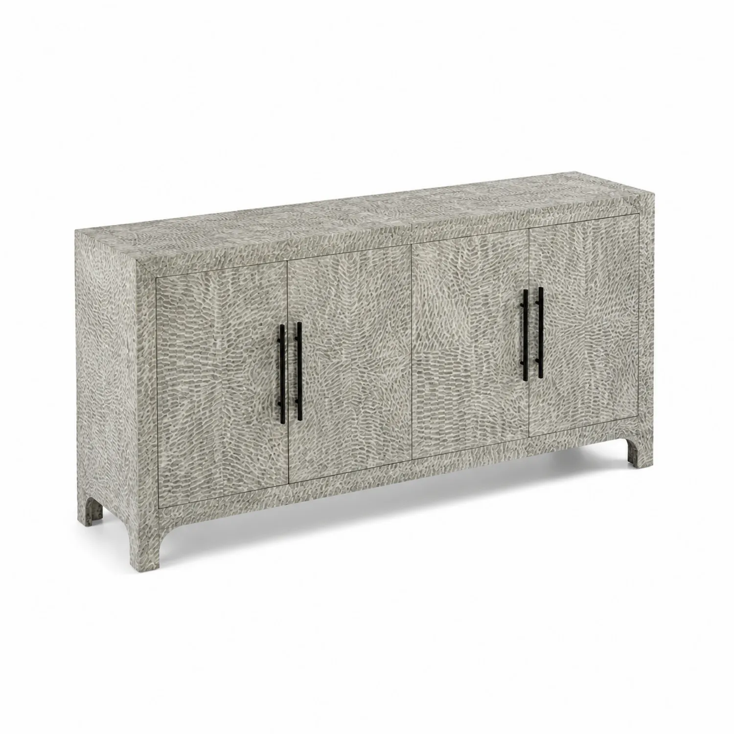 Buffet en bois composite à 4 portes gris