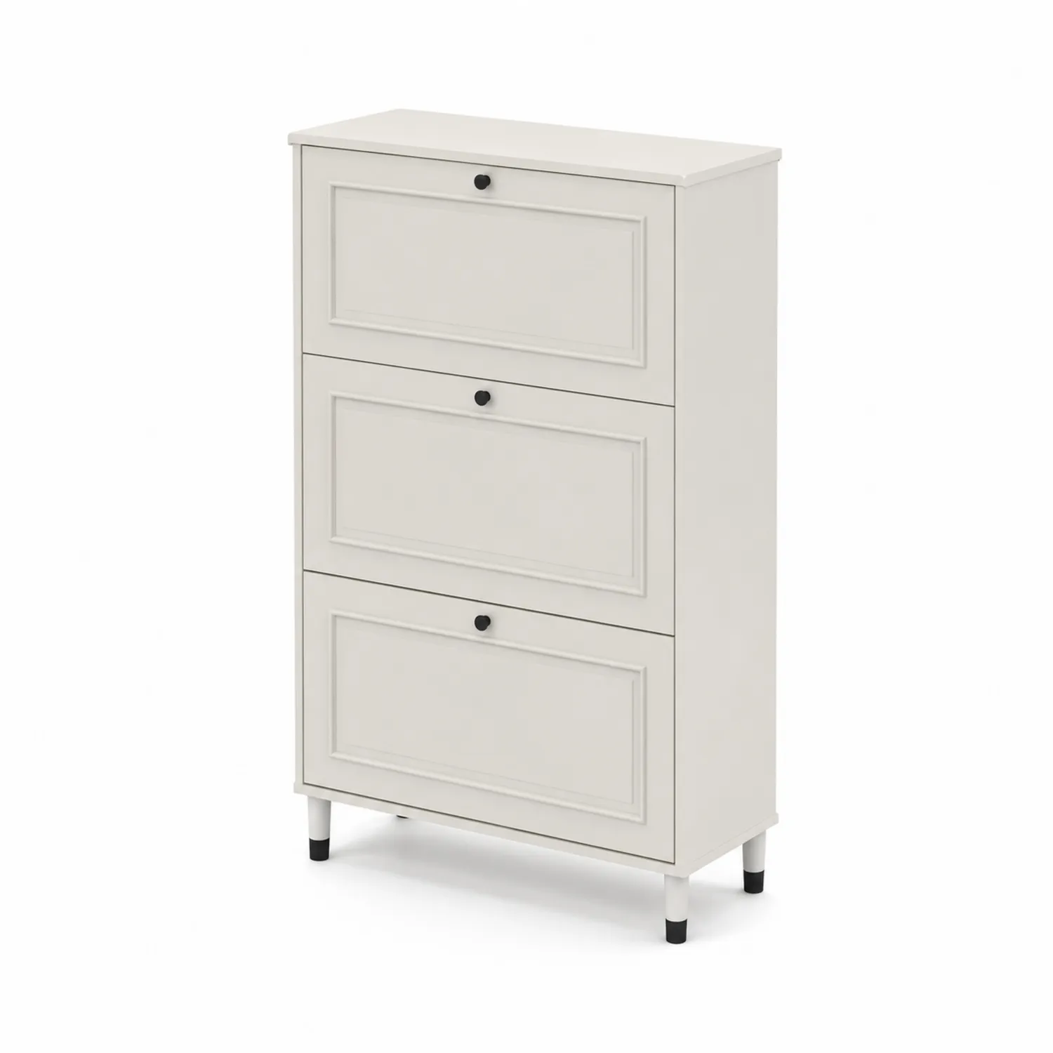 Armoire à chaussures en bois blanc 3 niveaux