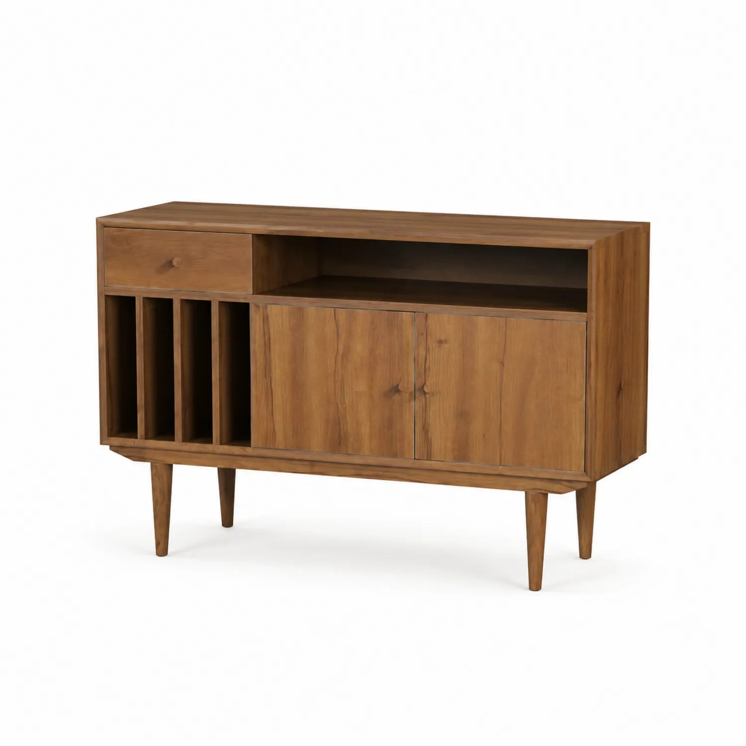 Buffet en bois d'acacia avec étagères ouvertes 120x40x85 cm Marron