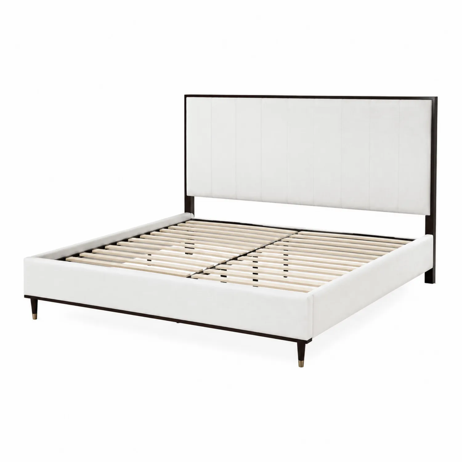 Lit double en cuir synthétique avec tête de lit rembourrée 200x160 cm