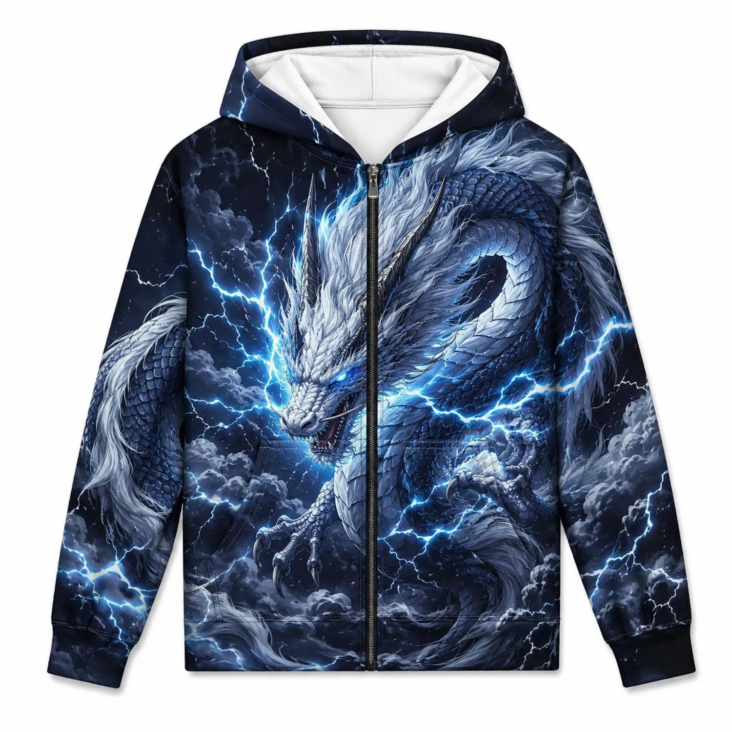 Bluza z kapturem dla chłopców z nadrukiem smoka