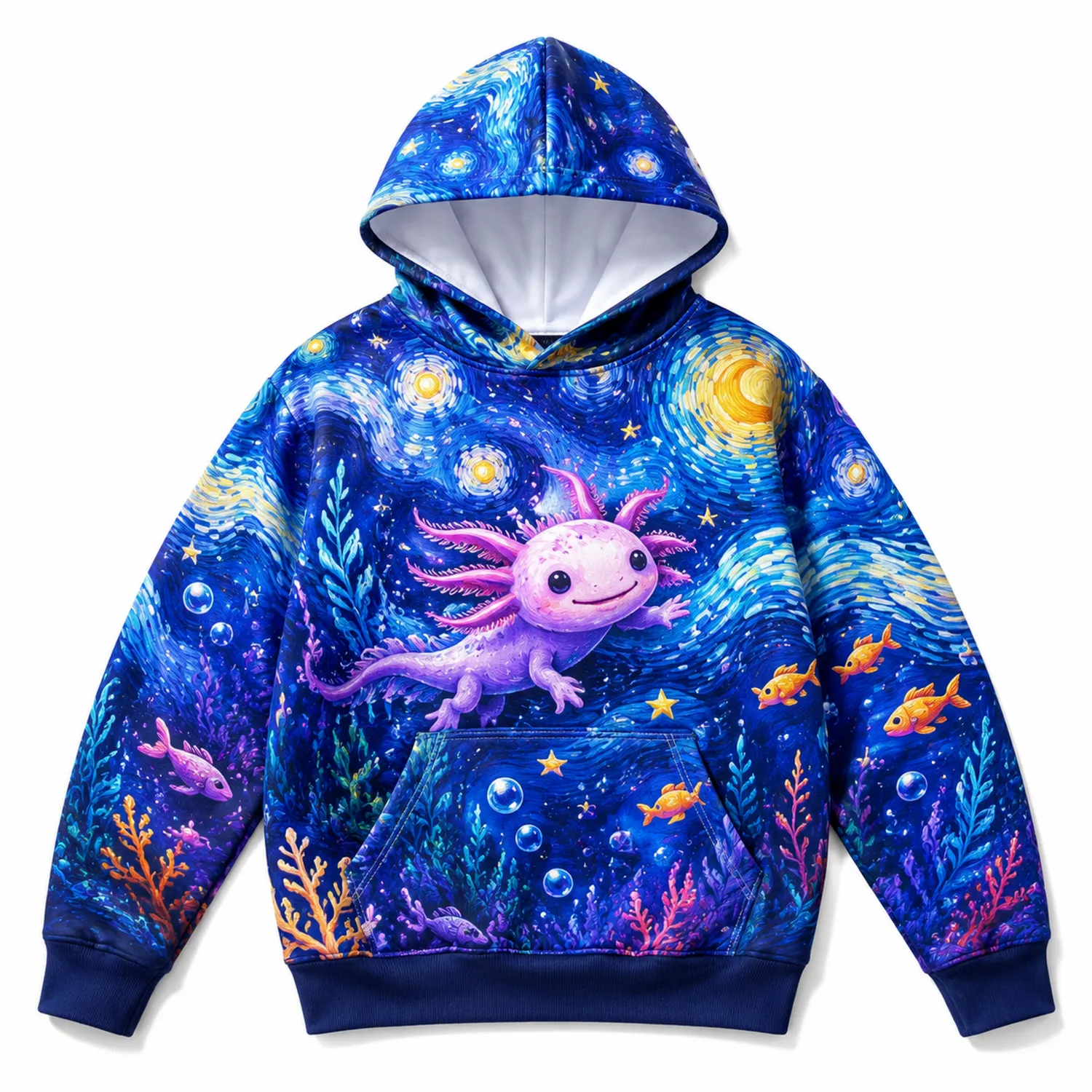 Bluza dziecięca z kapturkiem Axolotl Starry Night