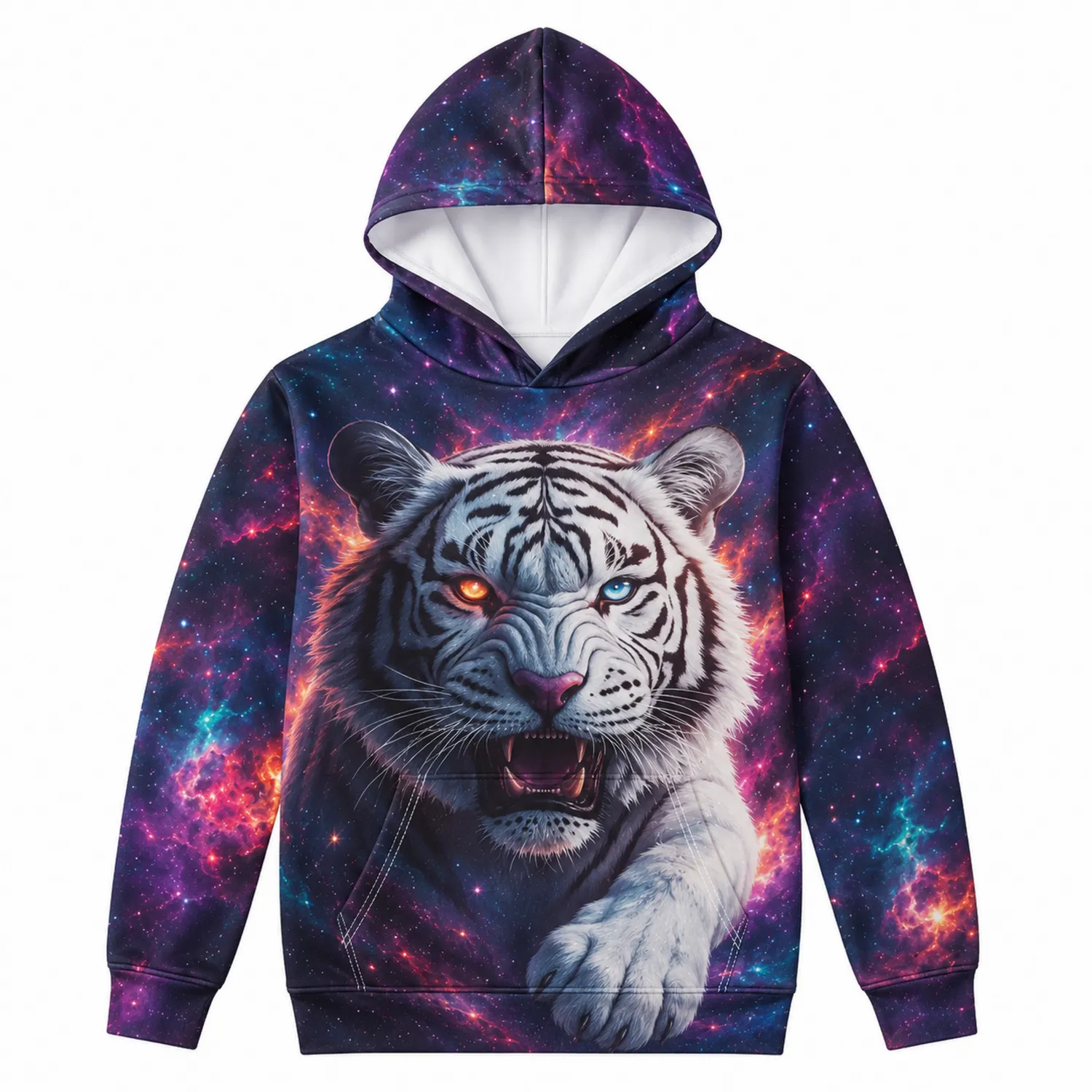 Bluza z kapturem 3D Tygrys Galaktyka Dziecięca