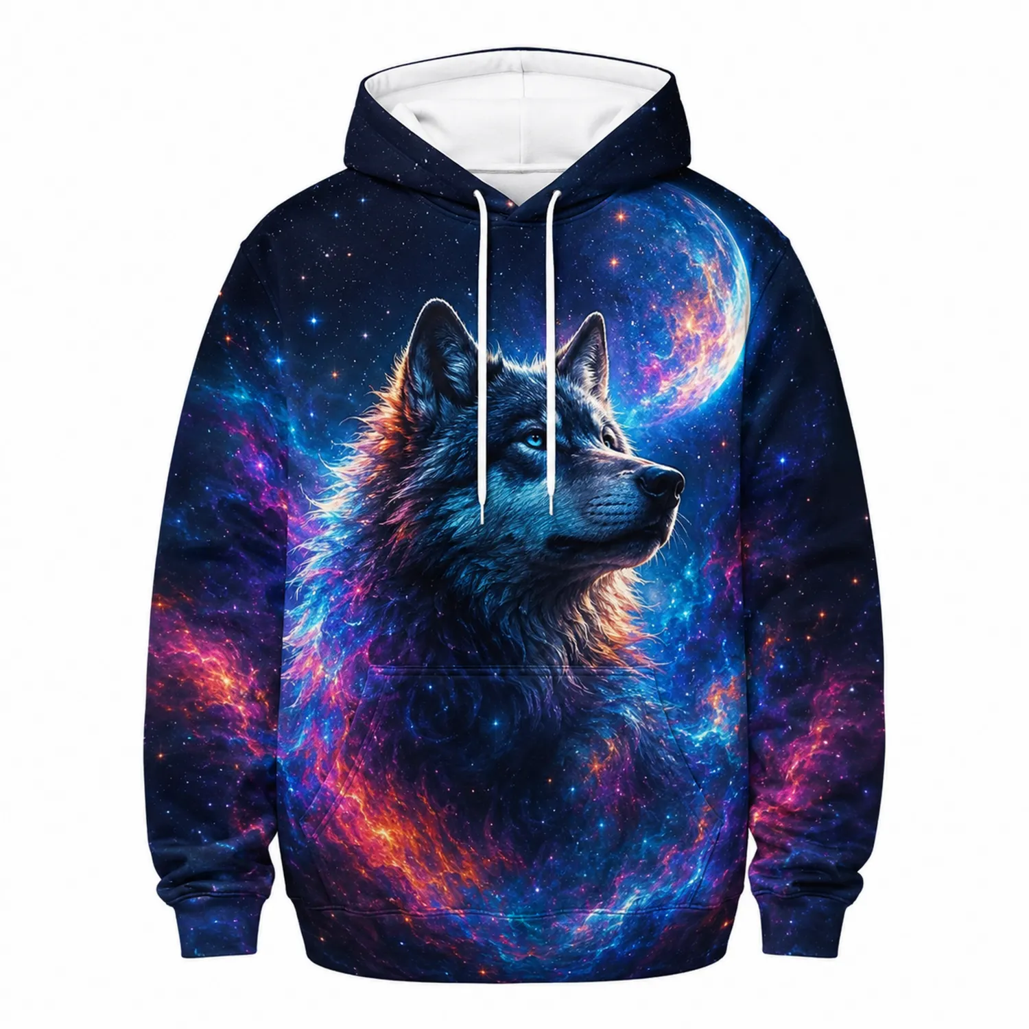 Bluza z Kapturem Galaxy Wilk Damska