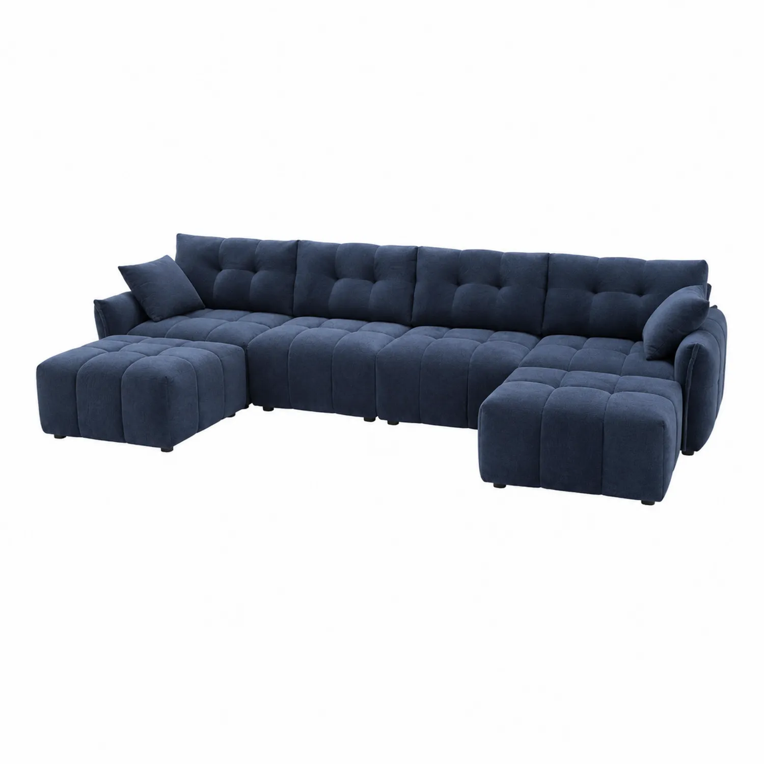 Canapé d'angle en tissu bleu 300x220x95 cm