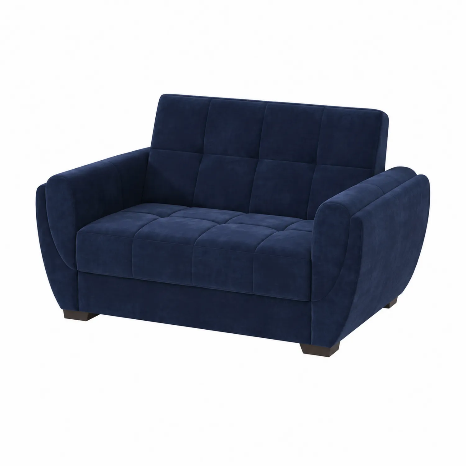 Canapé deux places en velours Bleu Marine 140 cm