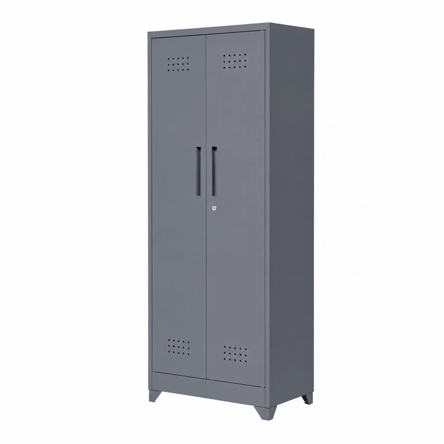 Armoire en métal gris à deux portes 180x80x40 cm