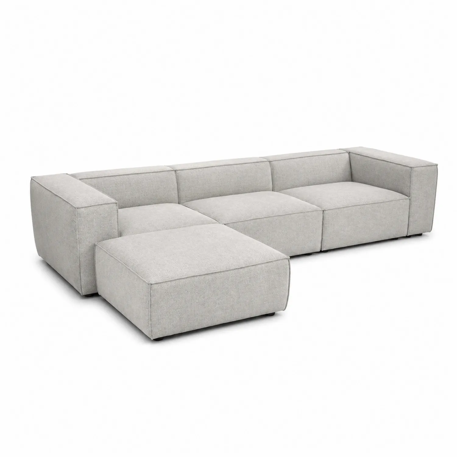 Canapé modulable en tissu gris clair