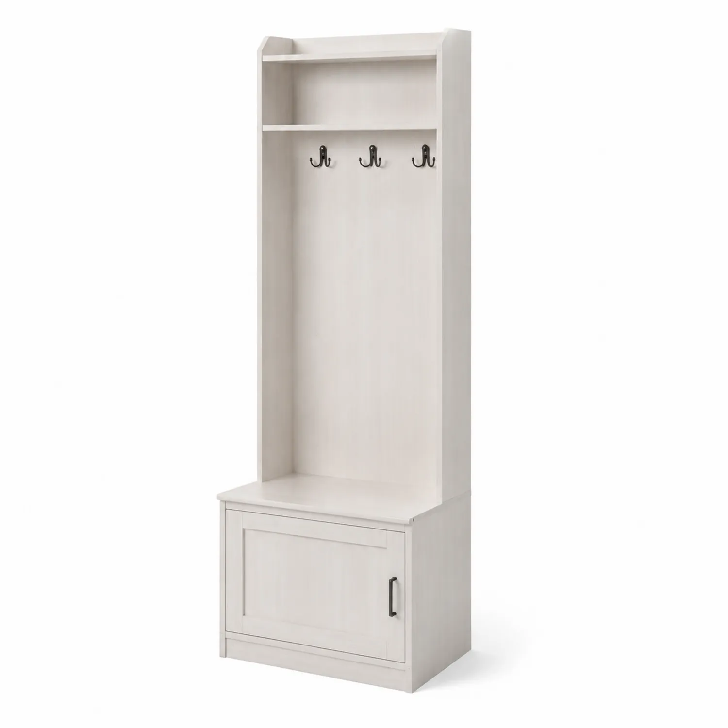 Armoire d'entrée en bois MDF avec crochets métalliques