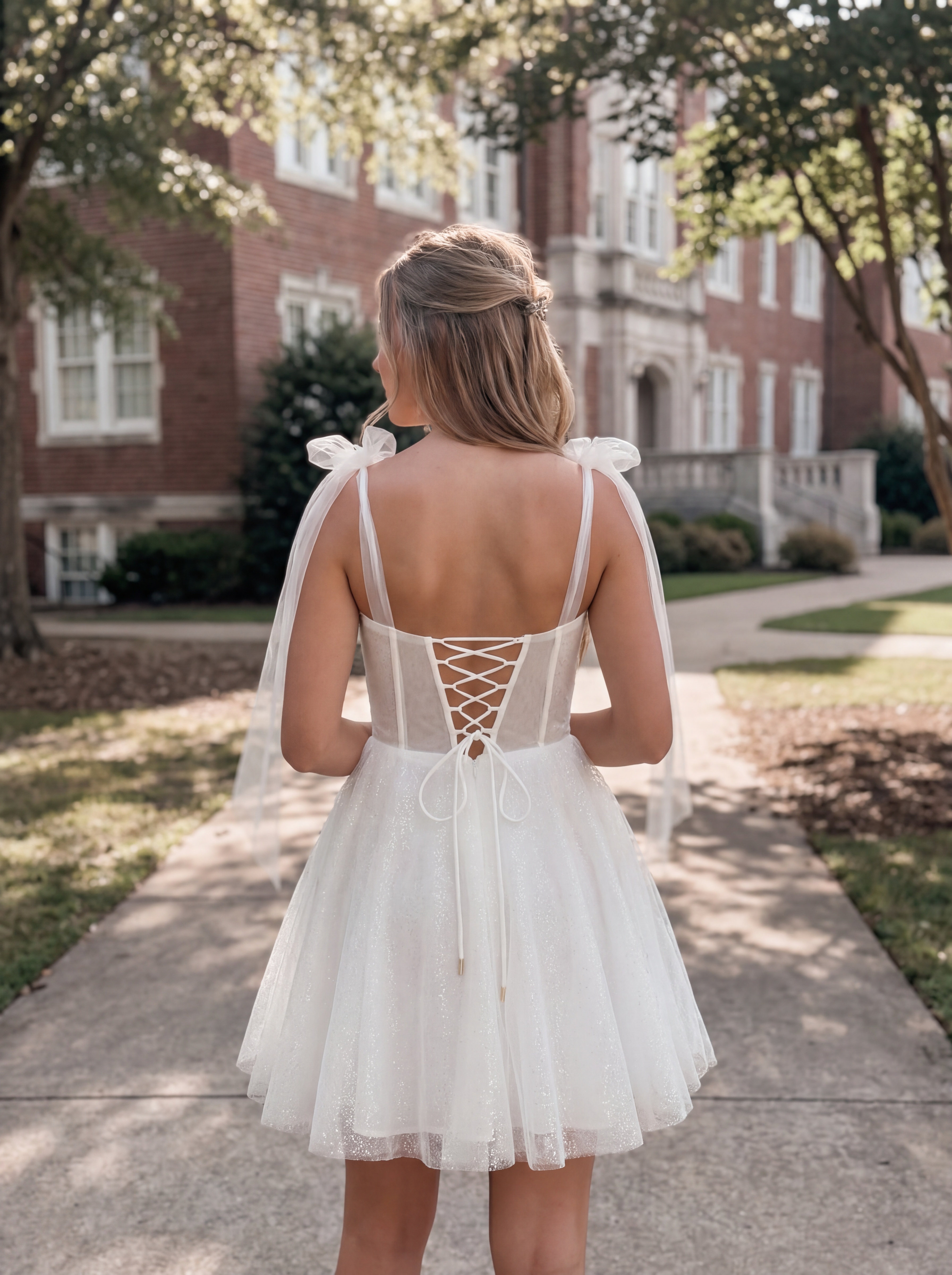 Tie-Strap A-Line Mini Spraying Party Dress for Teens Girls 2026 Jocelyn Zorynnex