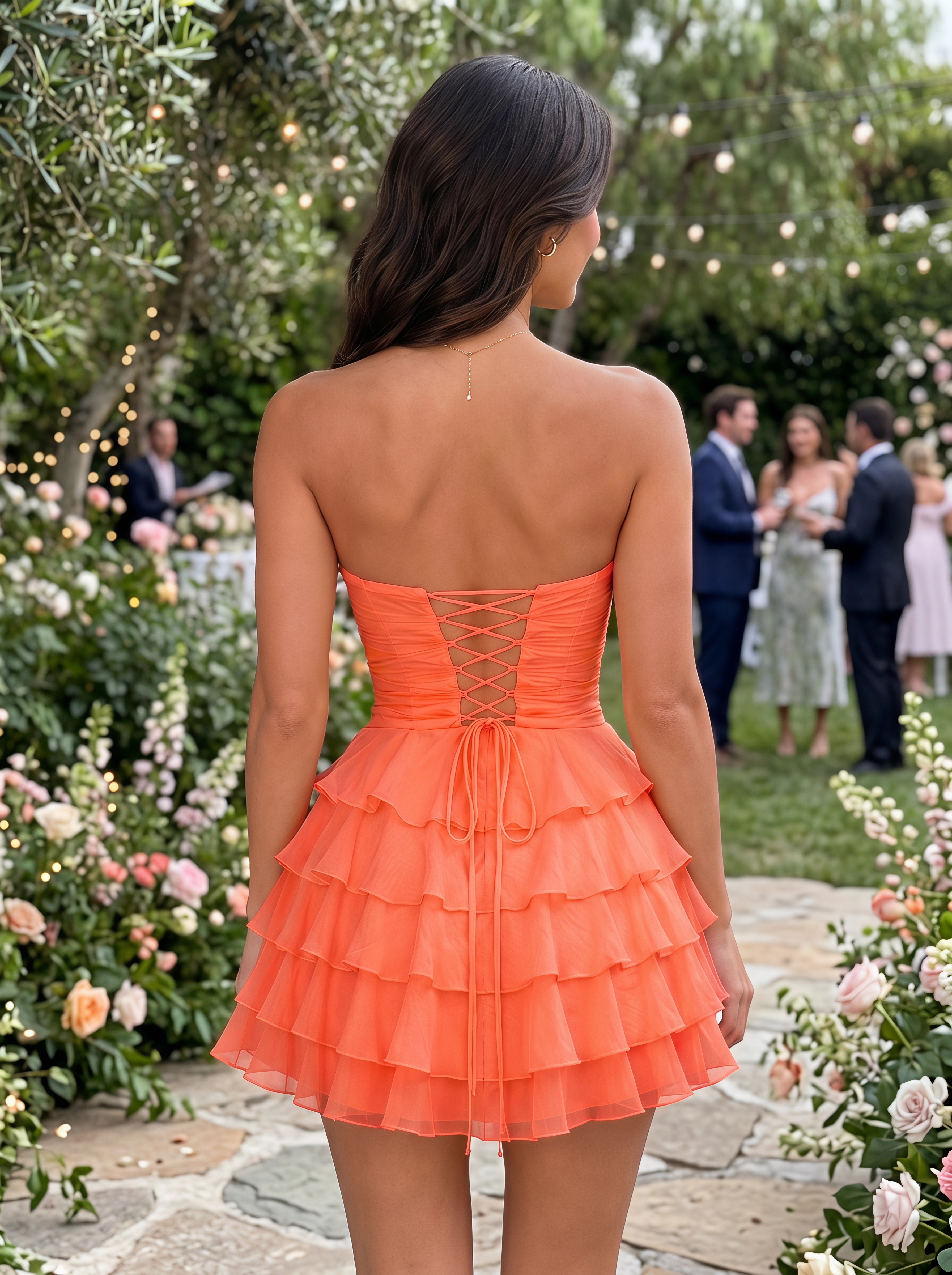 Zorynnex Short Homecoming Dresses with Bow Orlena Orange - A Line Tulle Ruffles Sweetheart Short Mini Party & Cocktail Prom Dresses for Teens Girls 2026