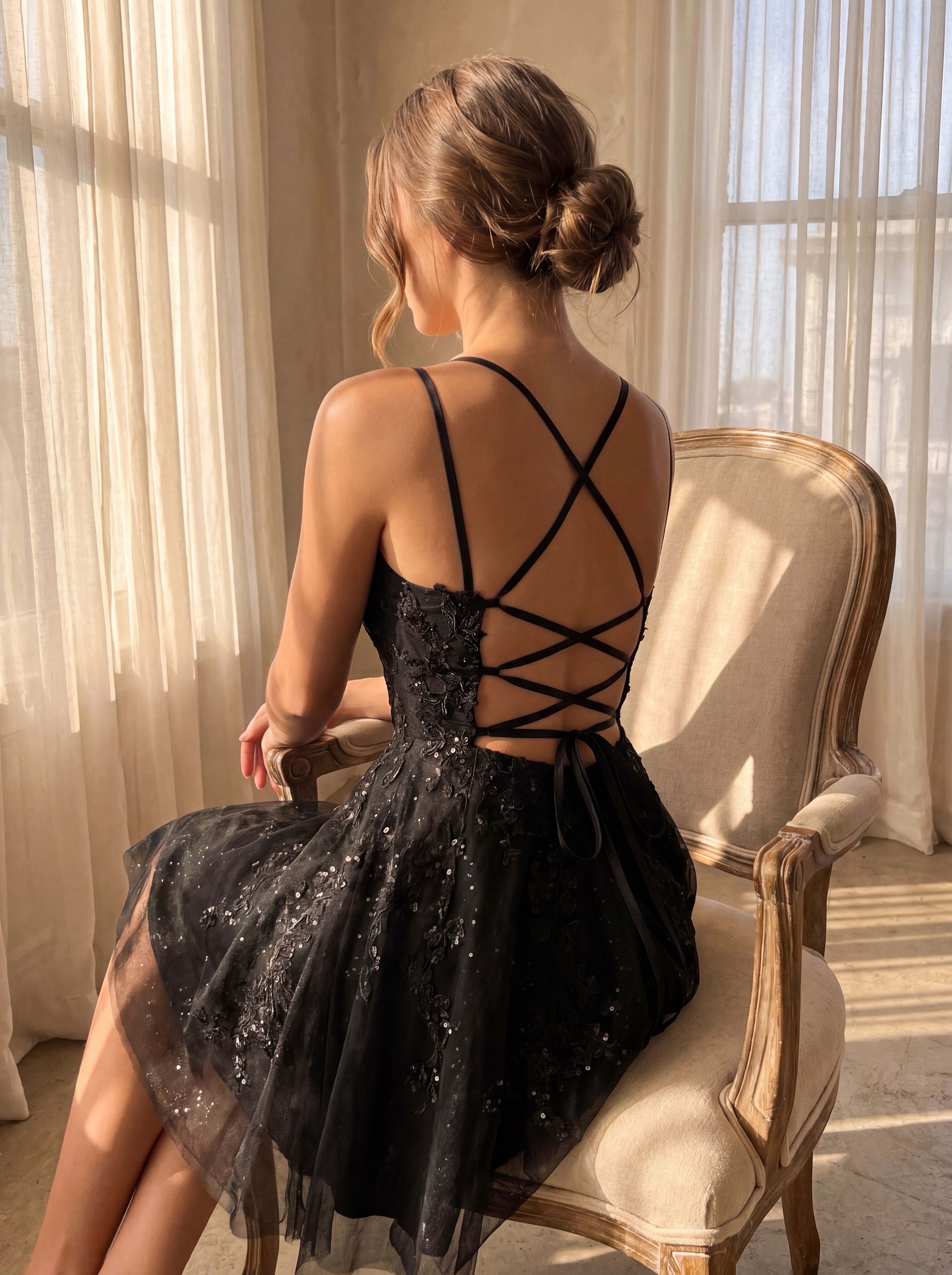 Short Lace A-Line Mini Spaghetti Straps Homecoming Dresses for Teens Girls 2026 Freya Zorynnex