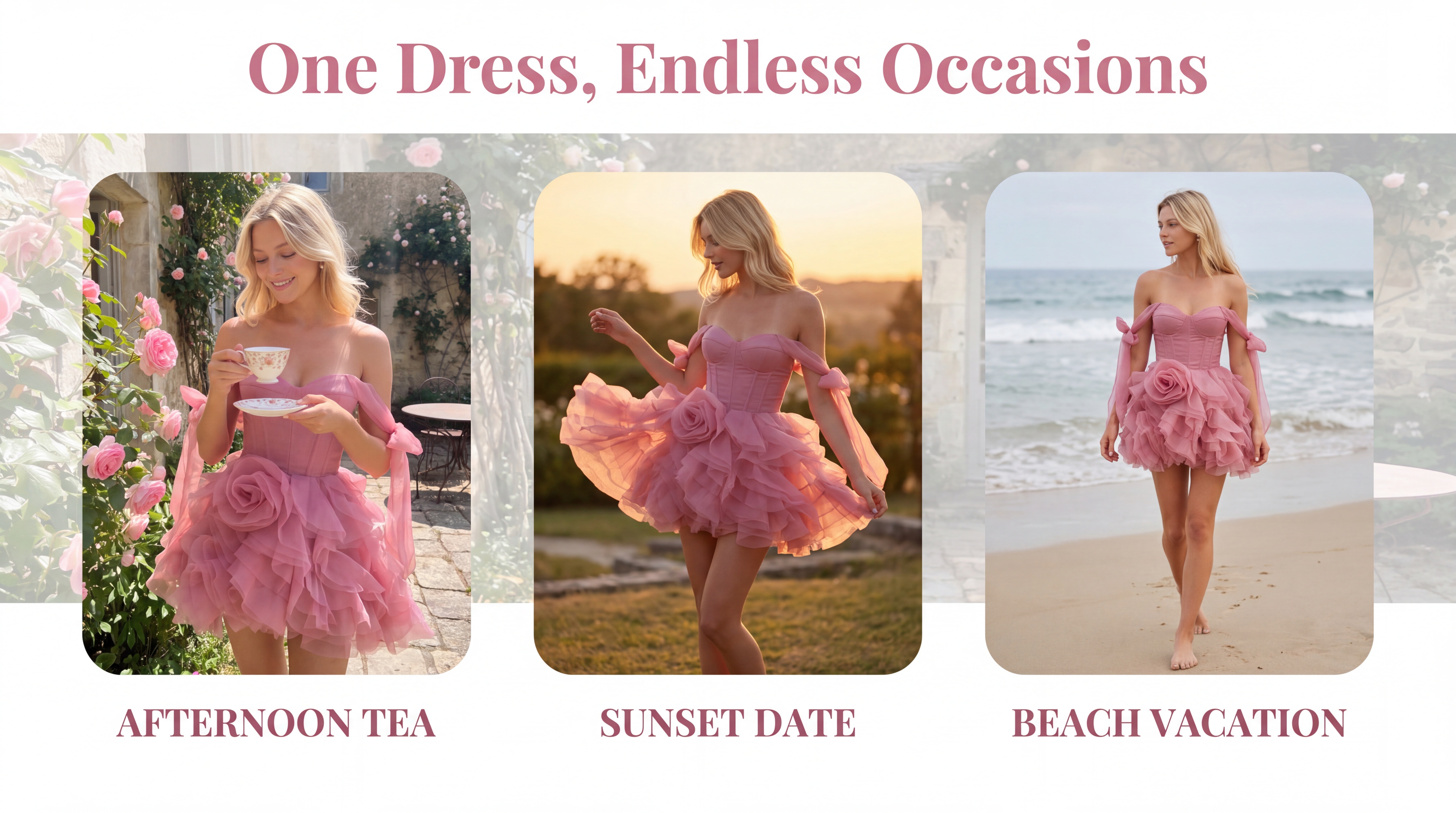 Organza A-Line Corset Bodice Ruffled Skirt Bow Straps Homecoming Dress Vrindini Zorynnex