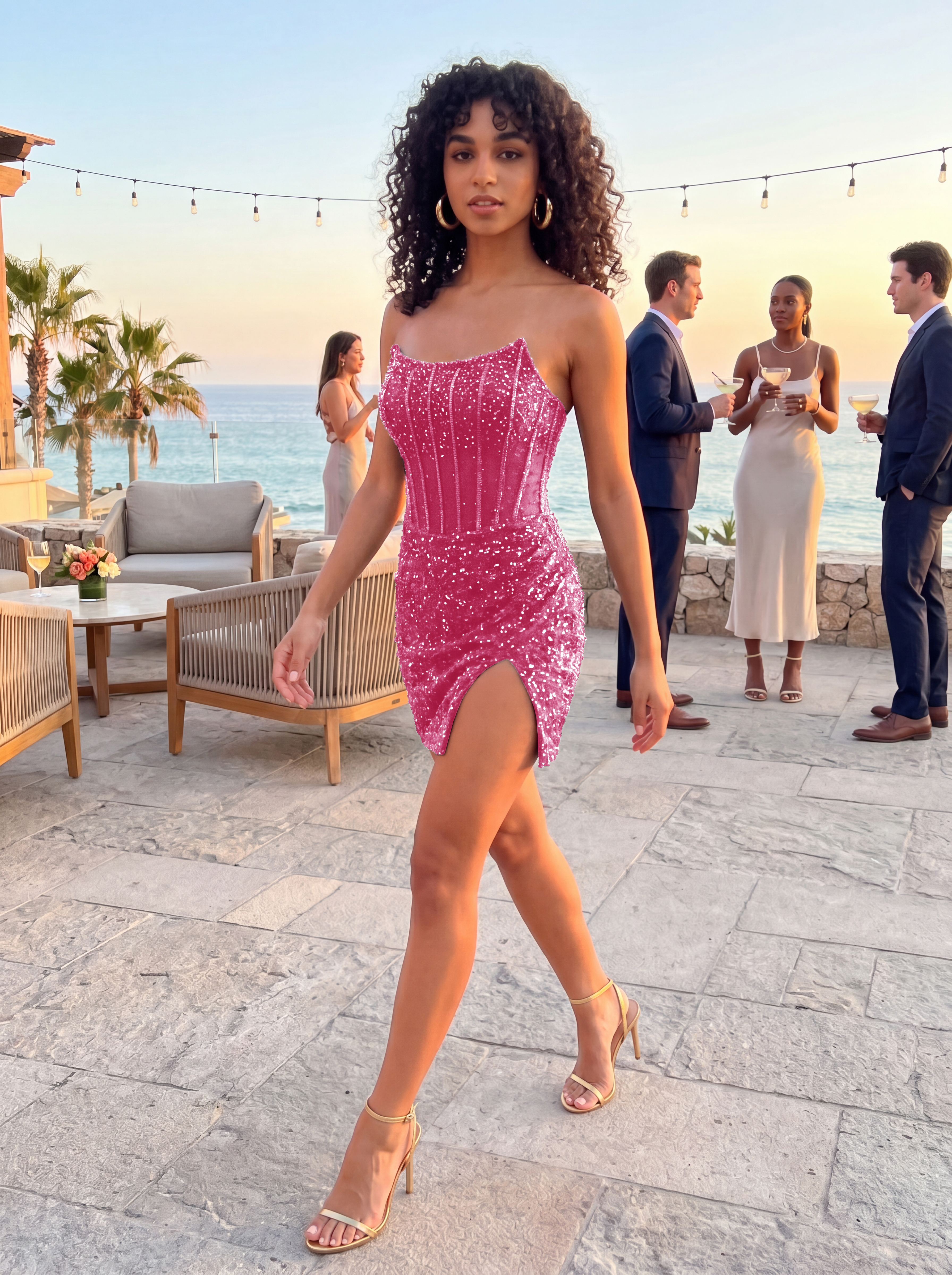 Zorynnex Beaded Mini Party Dresses Shivali Bodycon Strapless Corset Short Mini Homecoming& Prom Dresses for Teens Girls 2026