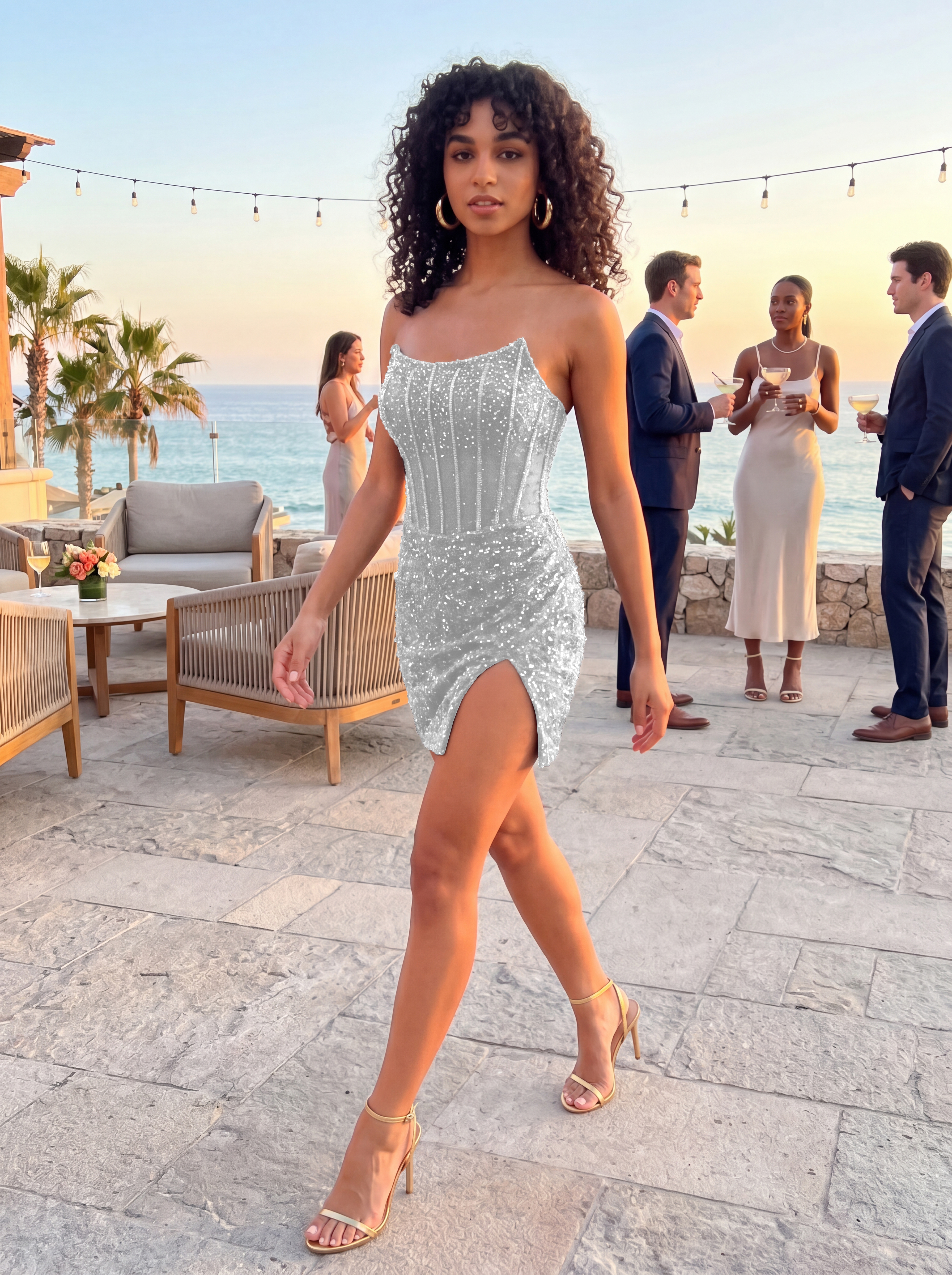 Zorynnex Beaded Mini Party Dresses Shivali Bodycon Strapless Corset Short Mini Homecoming& Prom Dresses for Teens Girls 2026