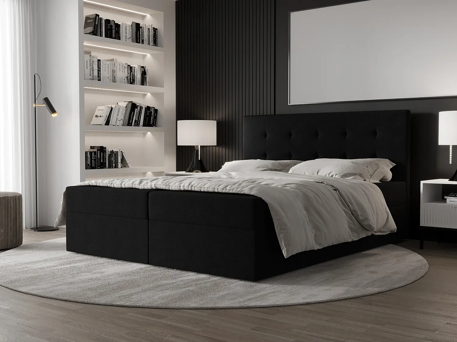 Schlafzimmer,Bereich Bett,Boxspringbett-Nestalumeo