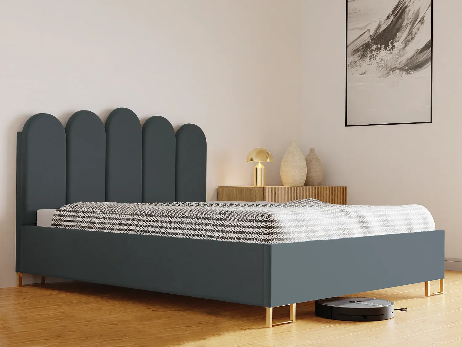 Schlafzimmer,Bereich Bett,Bett mit Bettkasten-Nestalumeo