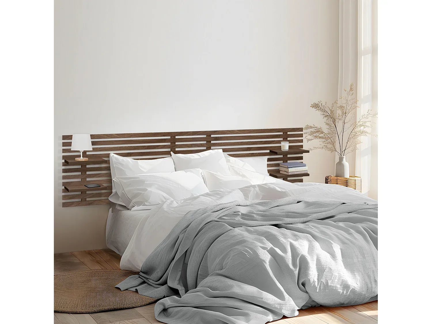 Schlafzimmer,Bettkopfteil und Bettüberbau,Bettkopfteil-Nestalumeo
