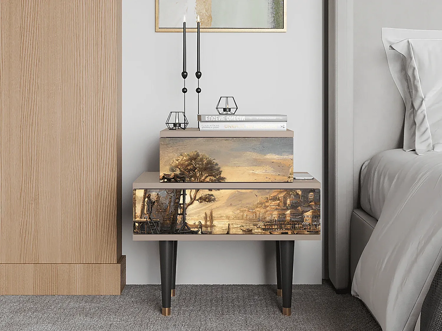 Schlafzimmer,Schlafzimmermöbel,Nachttisch-Nestalumeo