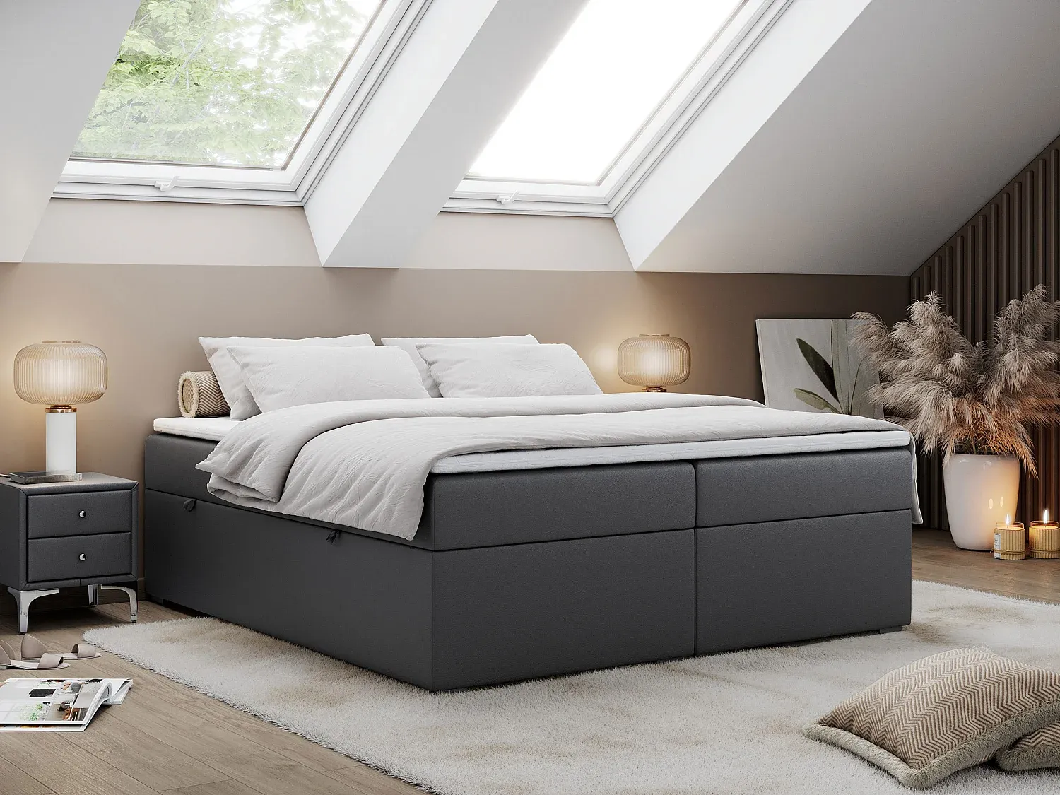Schlafzimmer,Bereich Bett,Boxspringbett-Nestalumeo