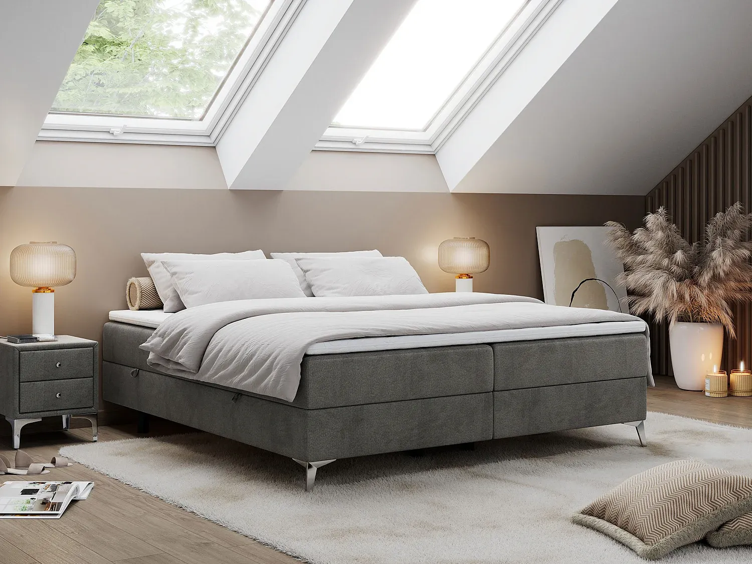 Schlafzimmer,Bereich Bett,Boxspringbett-Nestalumeo