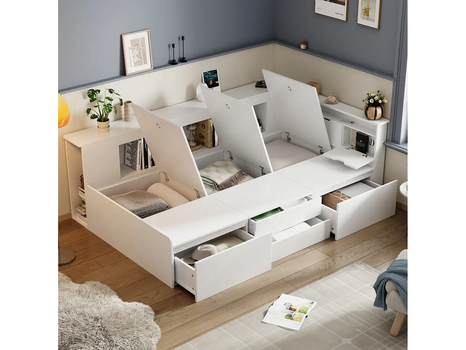 Schlafzimmer,Bereich Bett,Sofabett-Nestalumeo