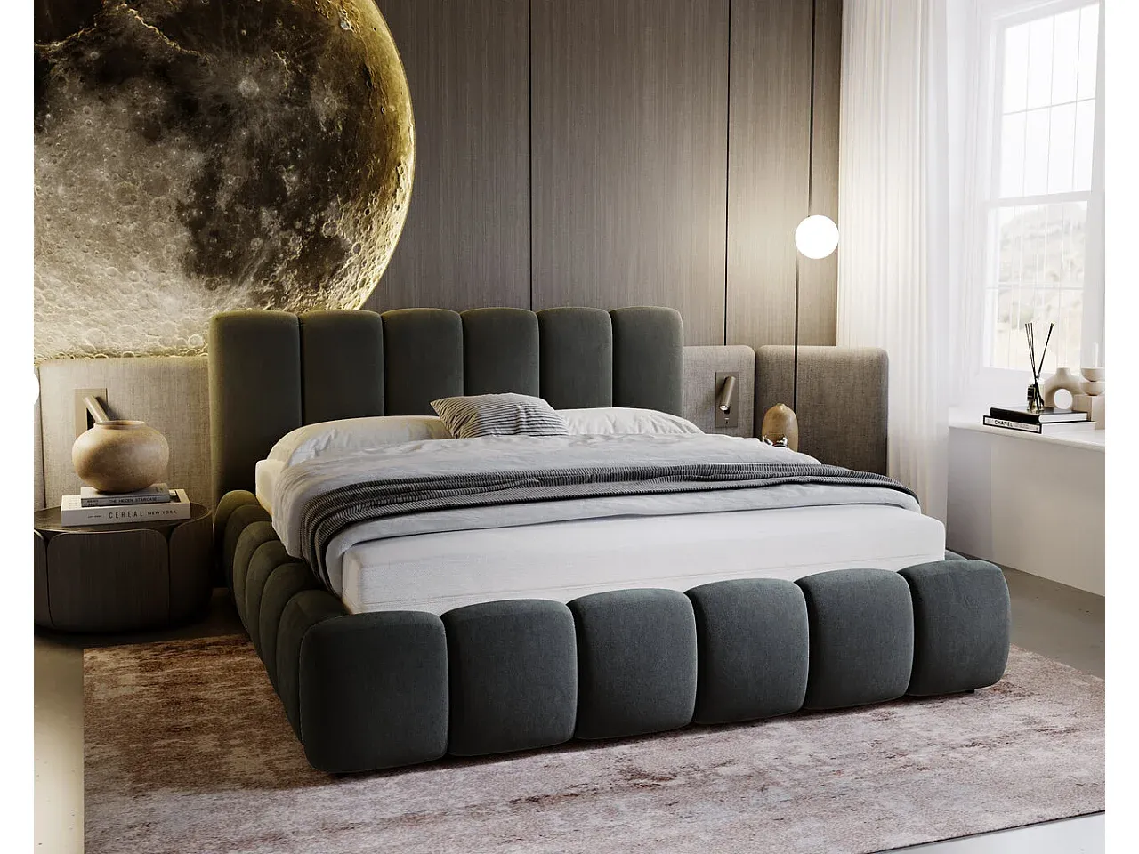 Schlafzimmer,Bereich Bett,Bett mit Bettkasten-Nestalumeo