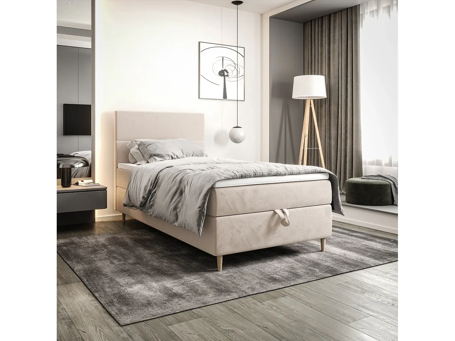 Schlafzimmer,Bereich Bett,Boxspringbett-Nestalumeo