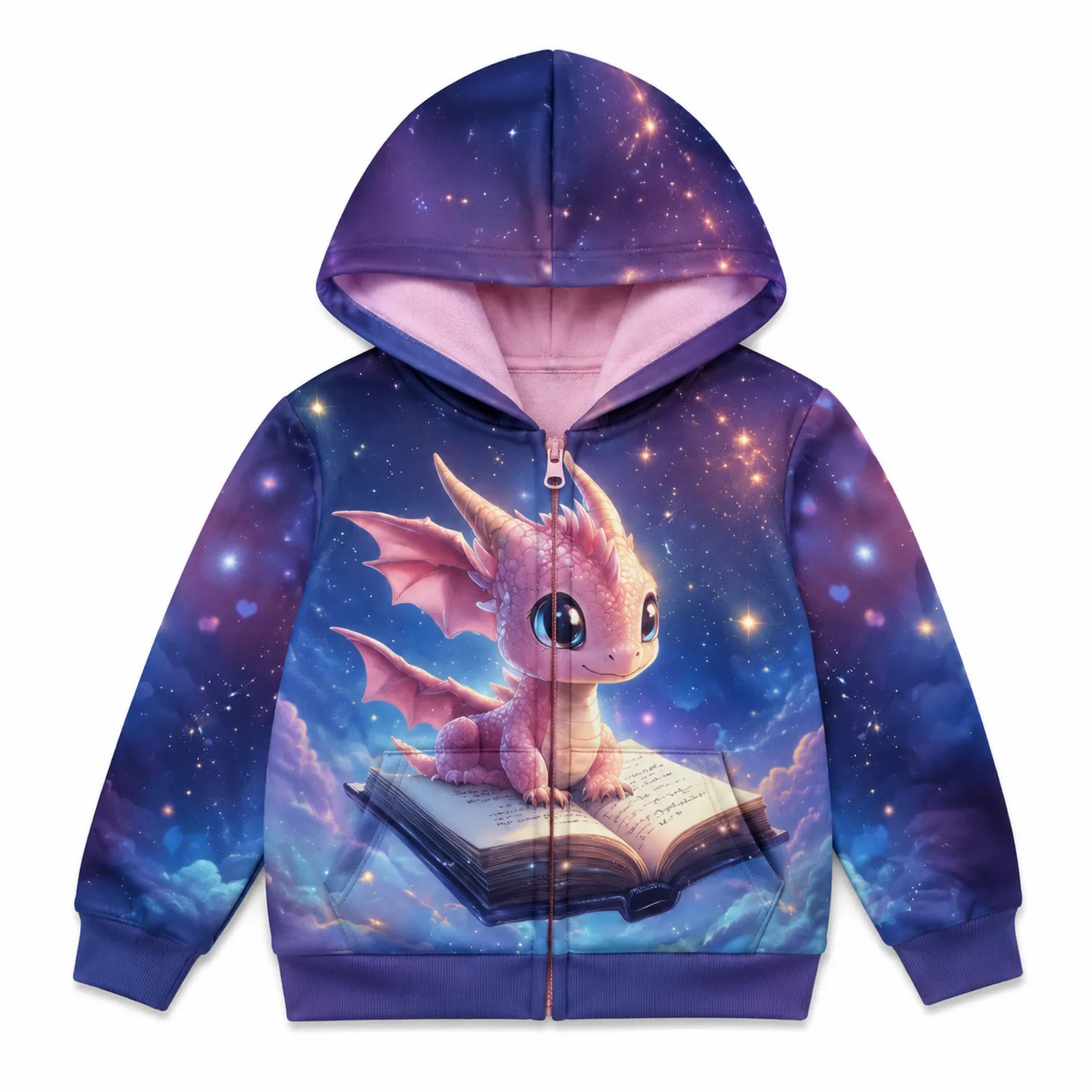 Bluza z kapturem dziecięca smok książka galaktyka