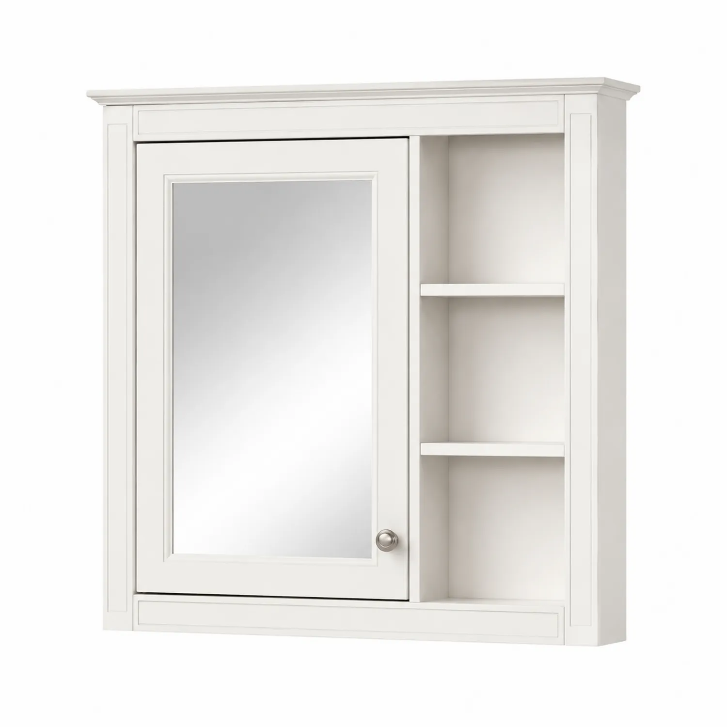 Armoire de Salle de Bain avec Miroir en Bois Blanc